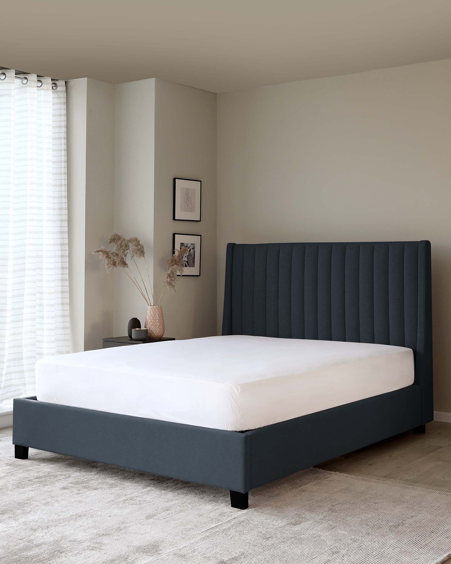 Amalfi Navy Fabric Double Ottoman Storage Bed - Image 5