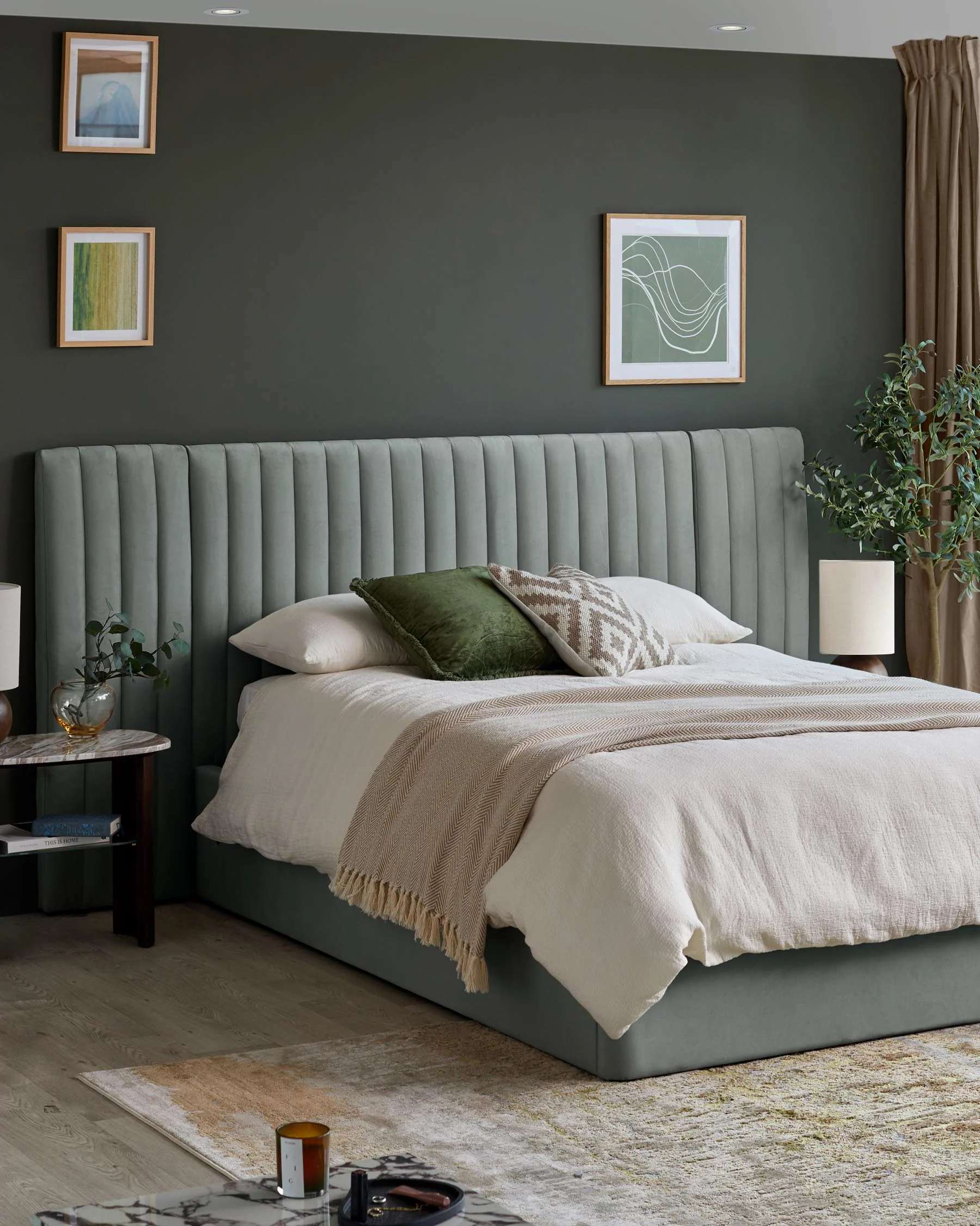 Amalfi luxe sage green velvet super king ottoman storage bed - Image 5
