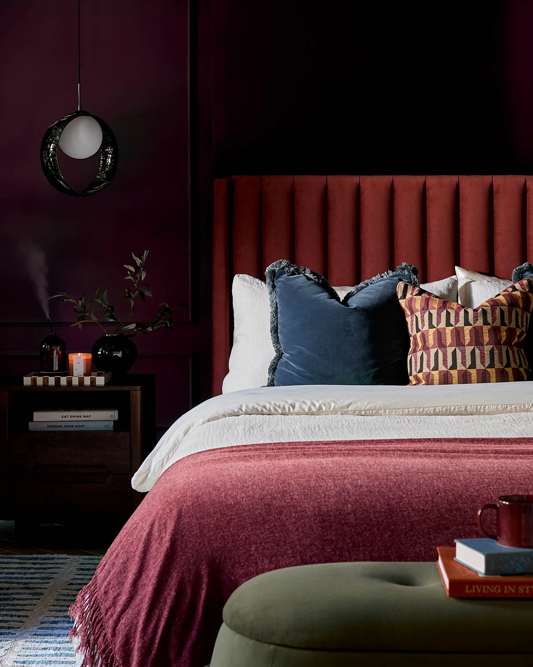 Amalfi toffee red velvet king size ottoman storage bed - Image 2