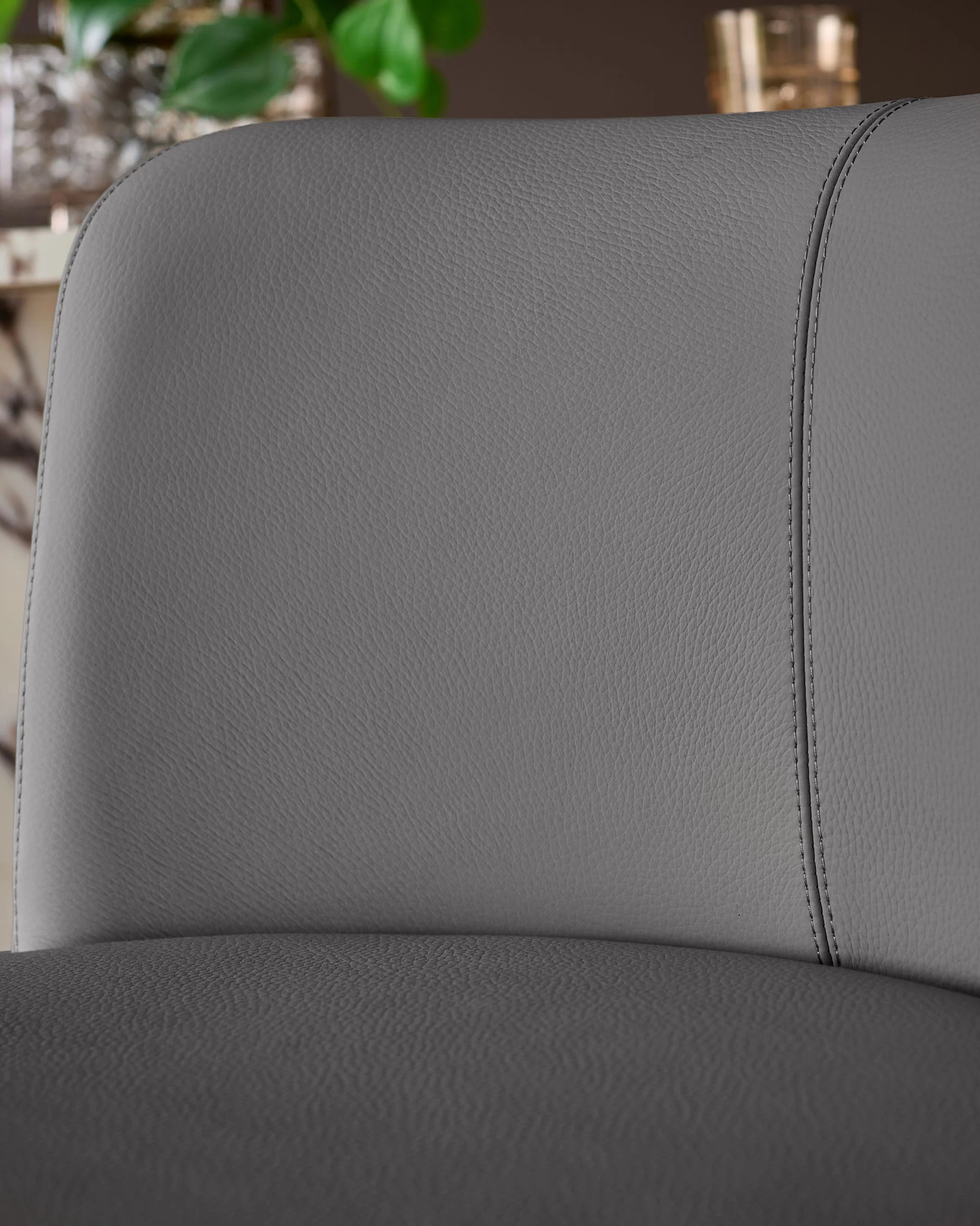 Arlo Dark Grey Leather Gas Lift Bar Stool - Image 3