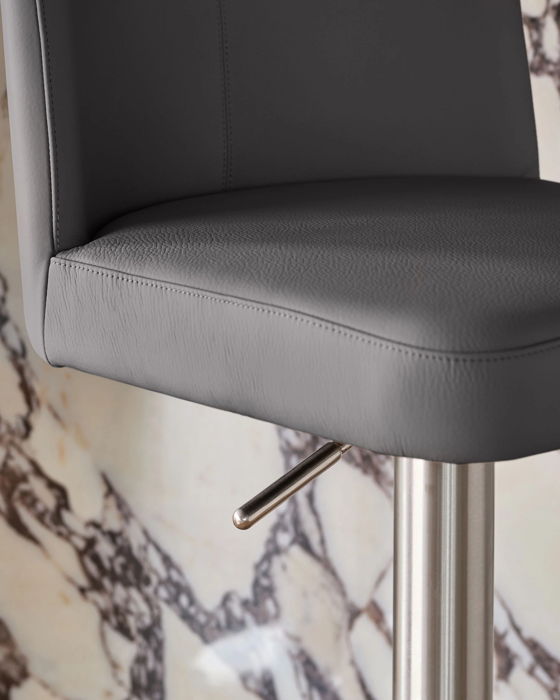Arlo Dark Grey Leather Gas Lift Bar Stool - Image 5