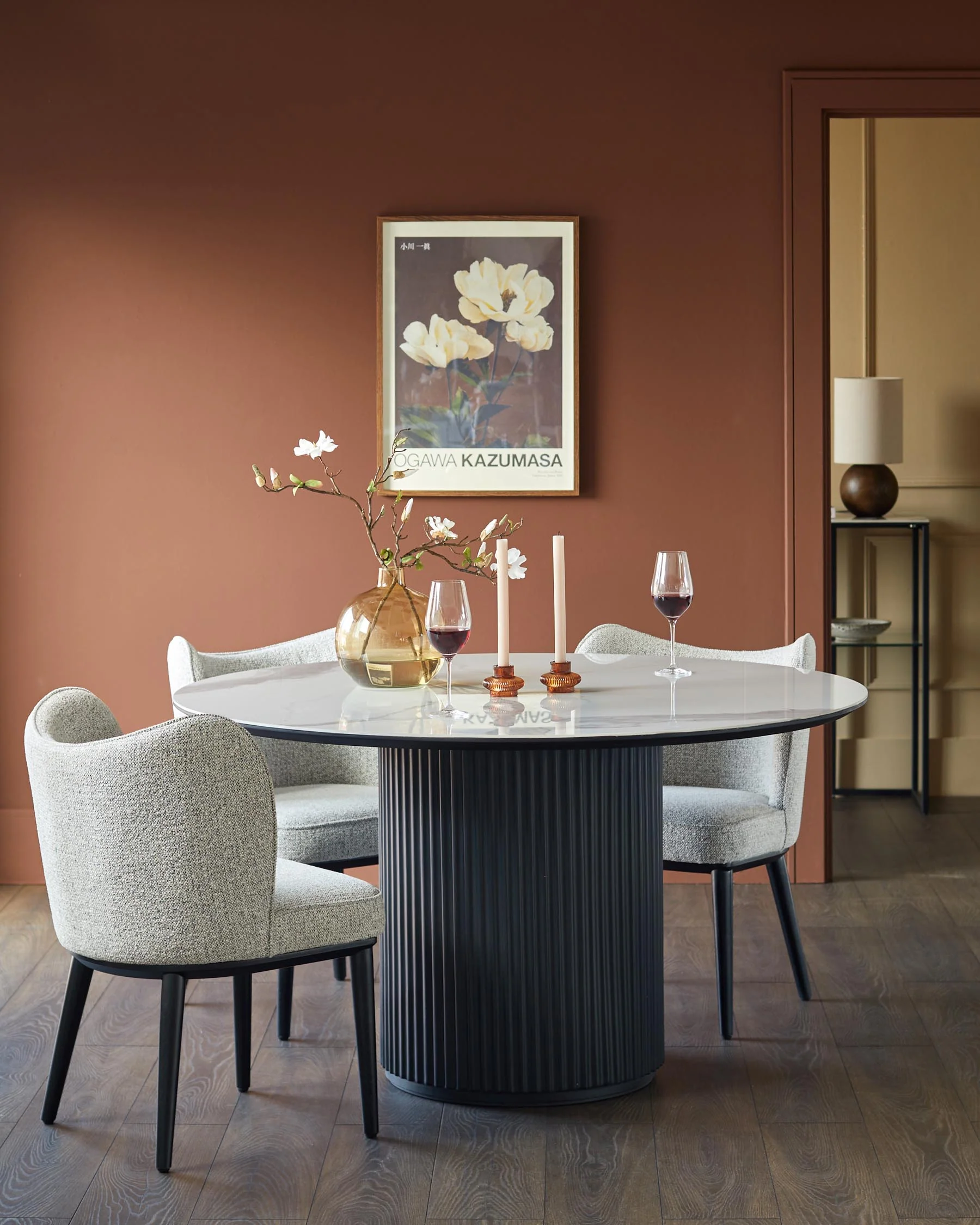 Austin white ceramic 6 seater dining table - Image 2