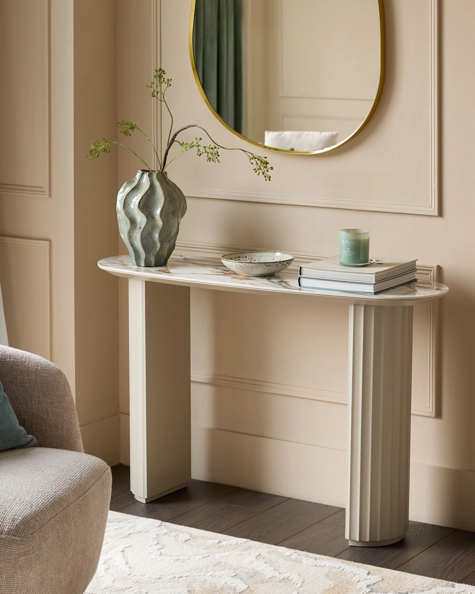 Austin natural ceramic console table