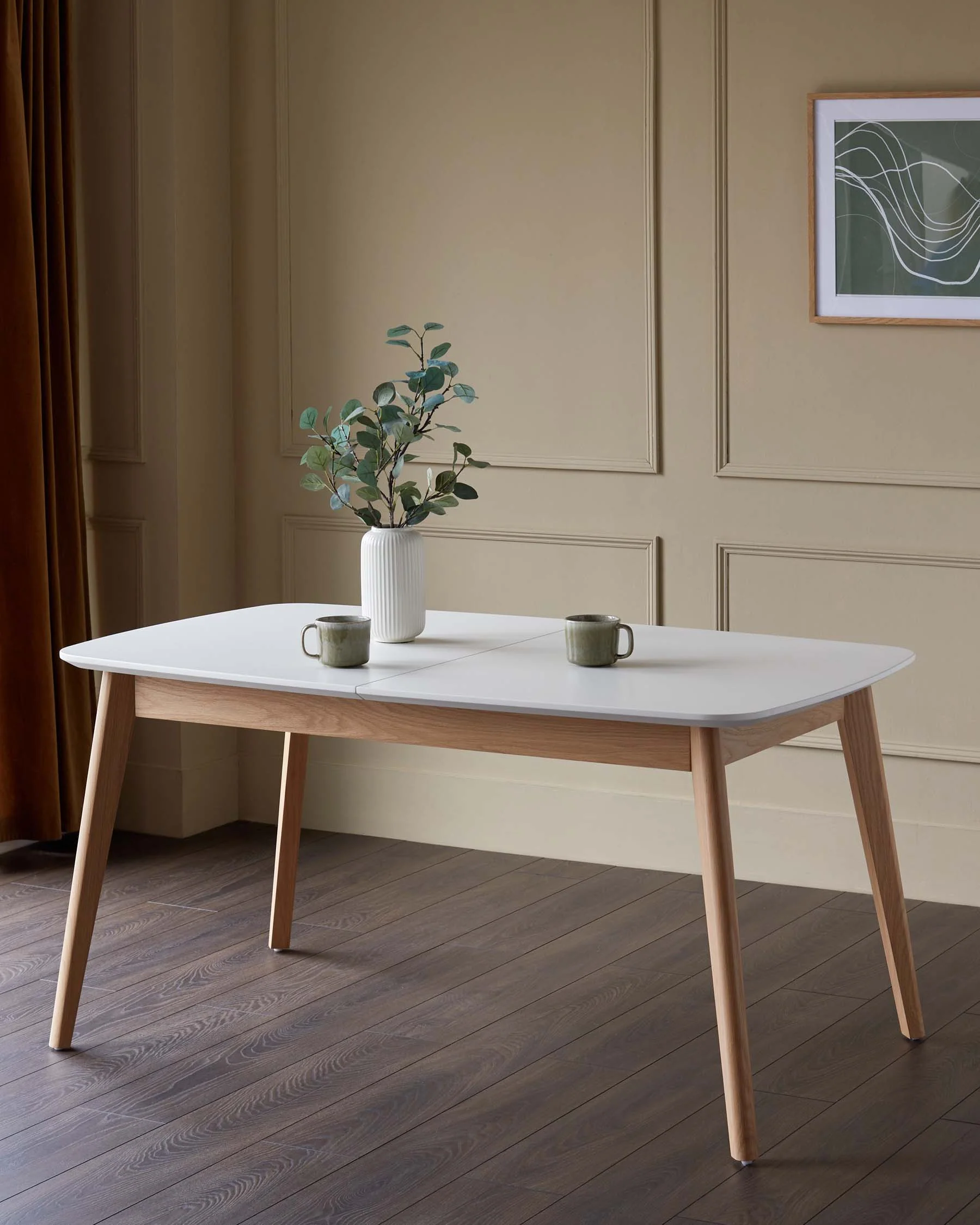 Aver White And Oak Extending 6 To 8 Seater Dining Table - Image 2