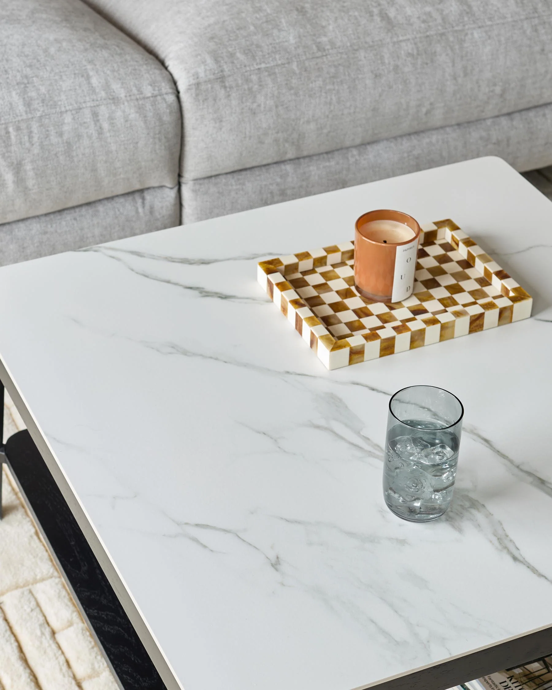Banks White Marbled Ceramic With Black Wood Coffee Table - Image 3