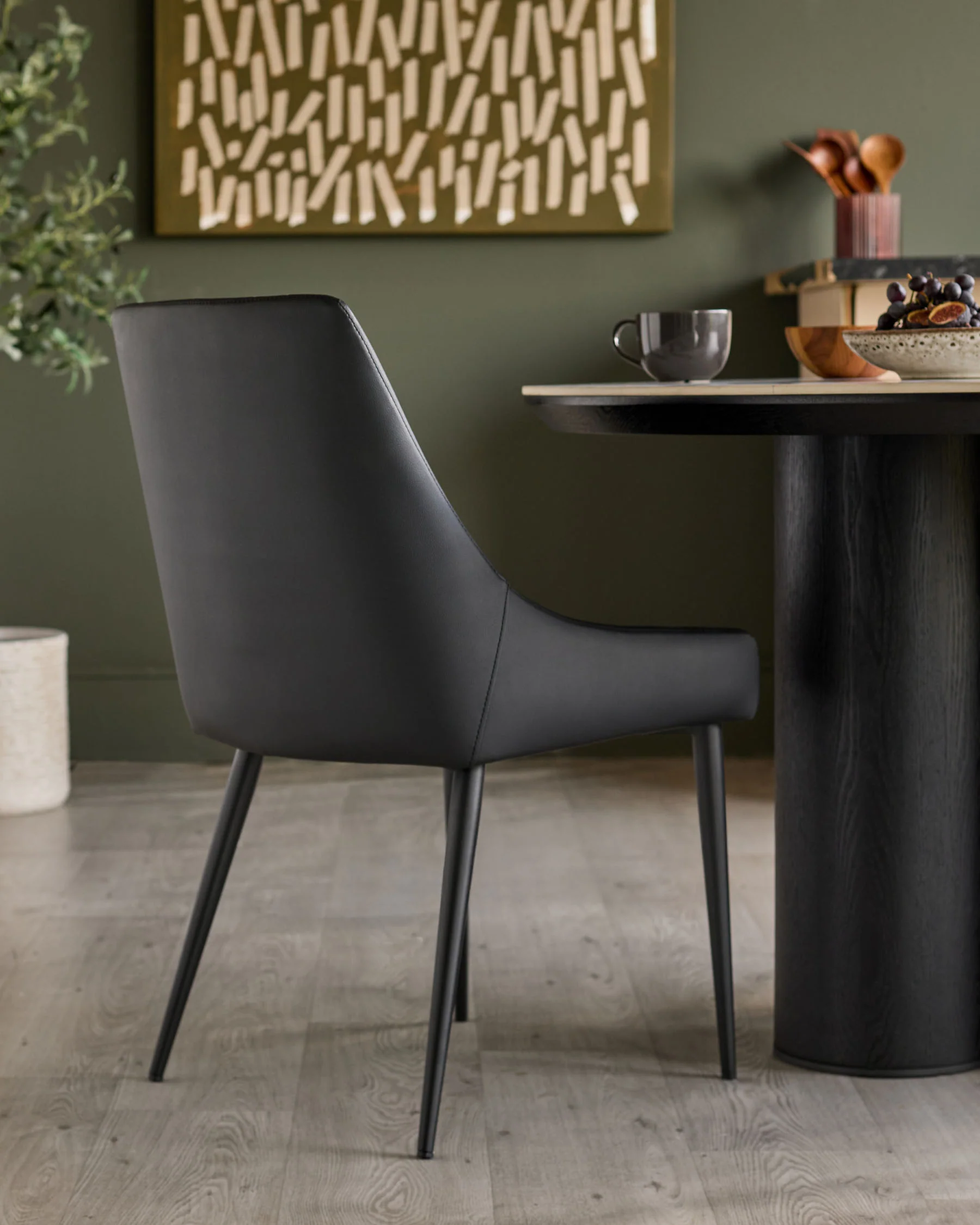 Blakely black faux leather dining chair - Image 2