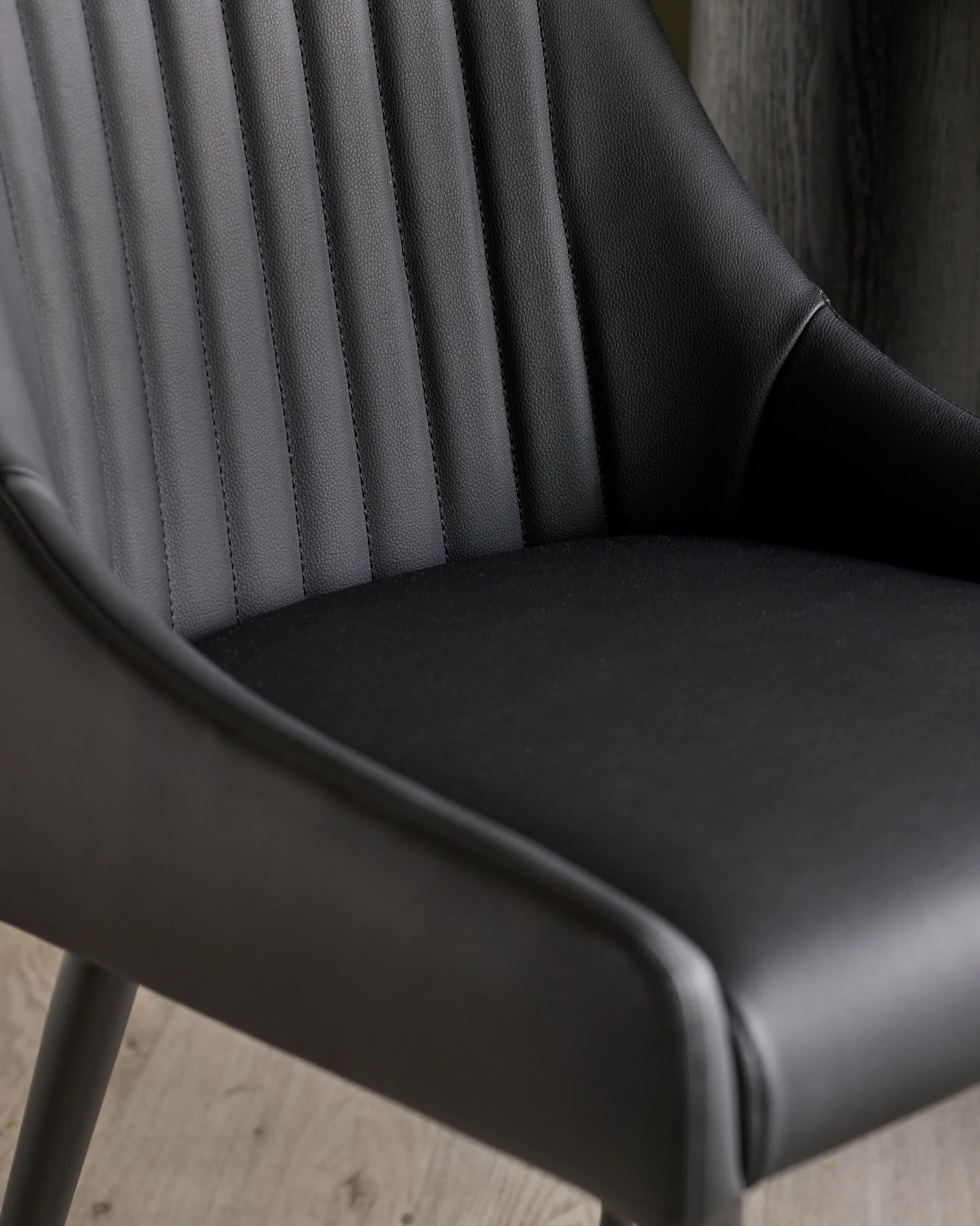 Blakely black faux leather dining chair - Image 8