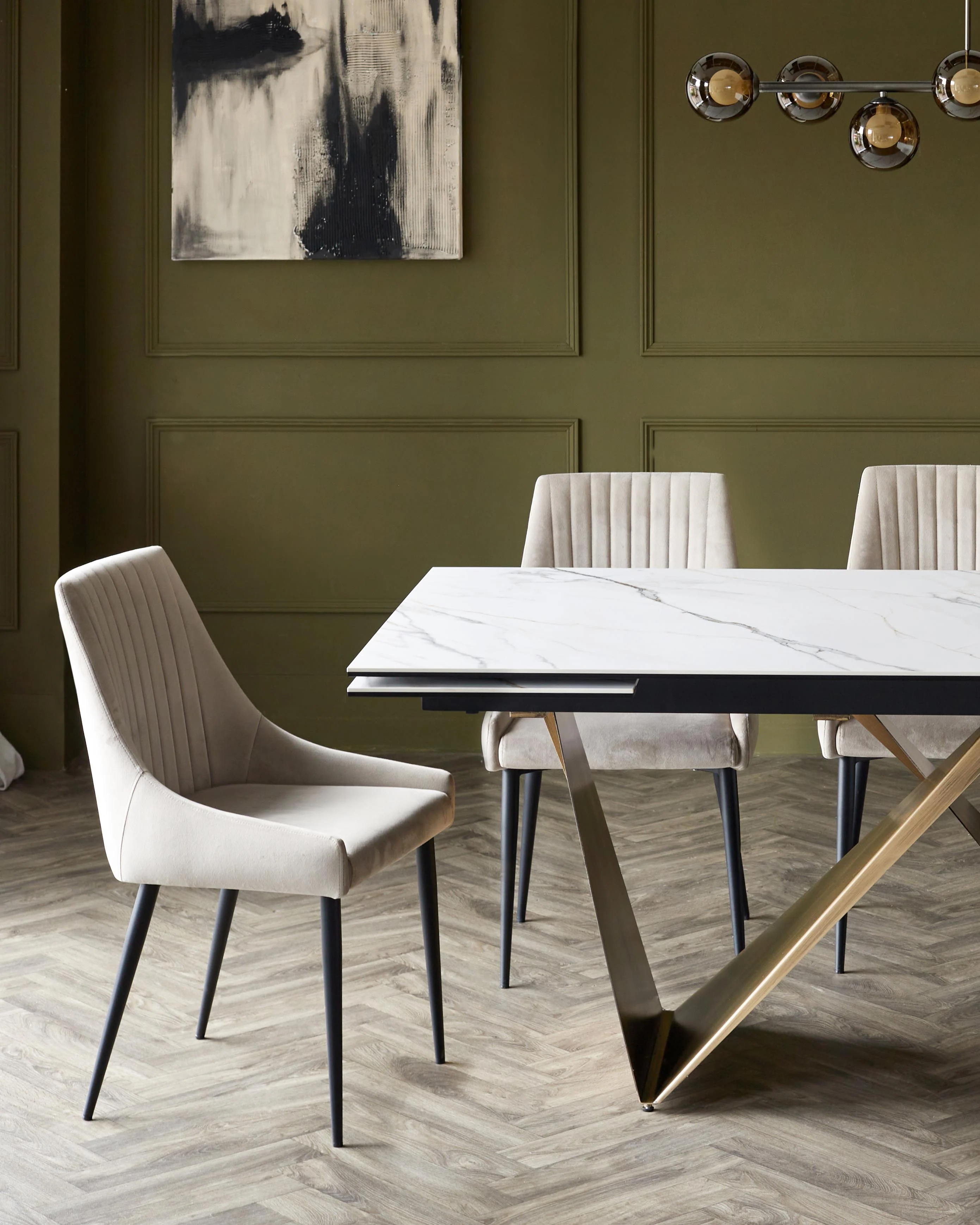 Blakely Champagne Velvet Dining Chair - Image 6