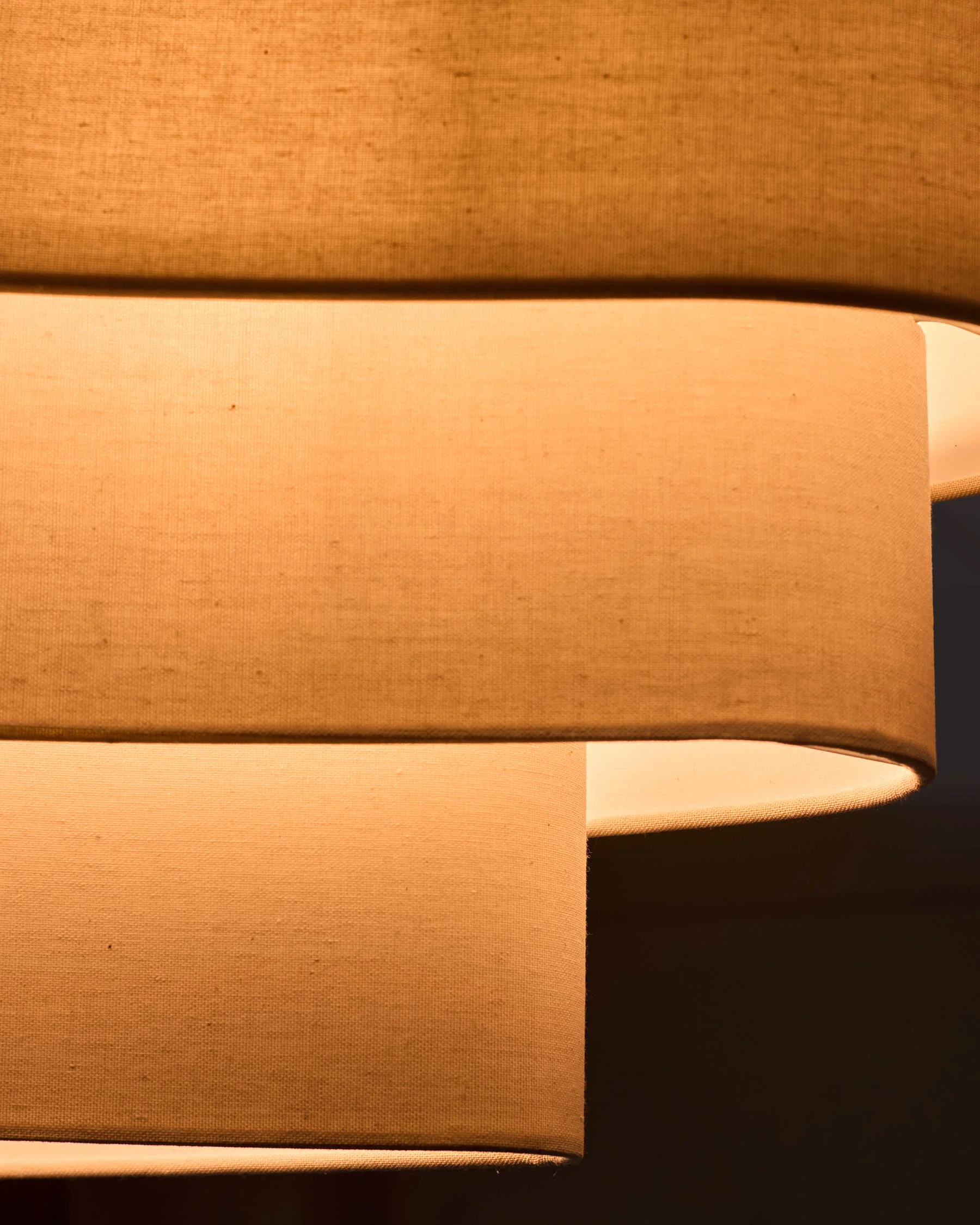 Burleigh 2 bulb natural linen curved pendant light - Image 10