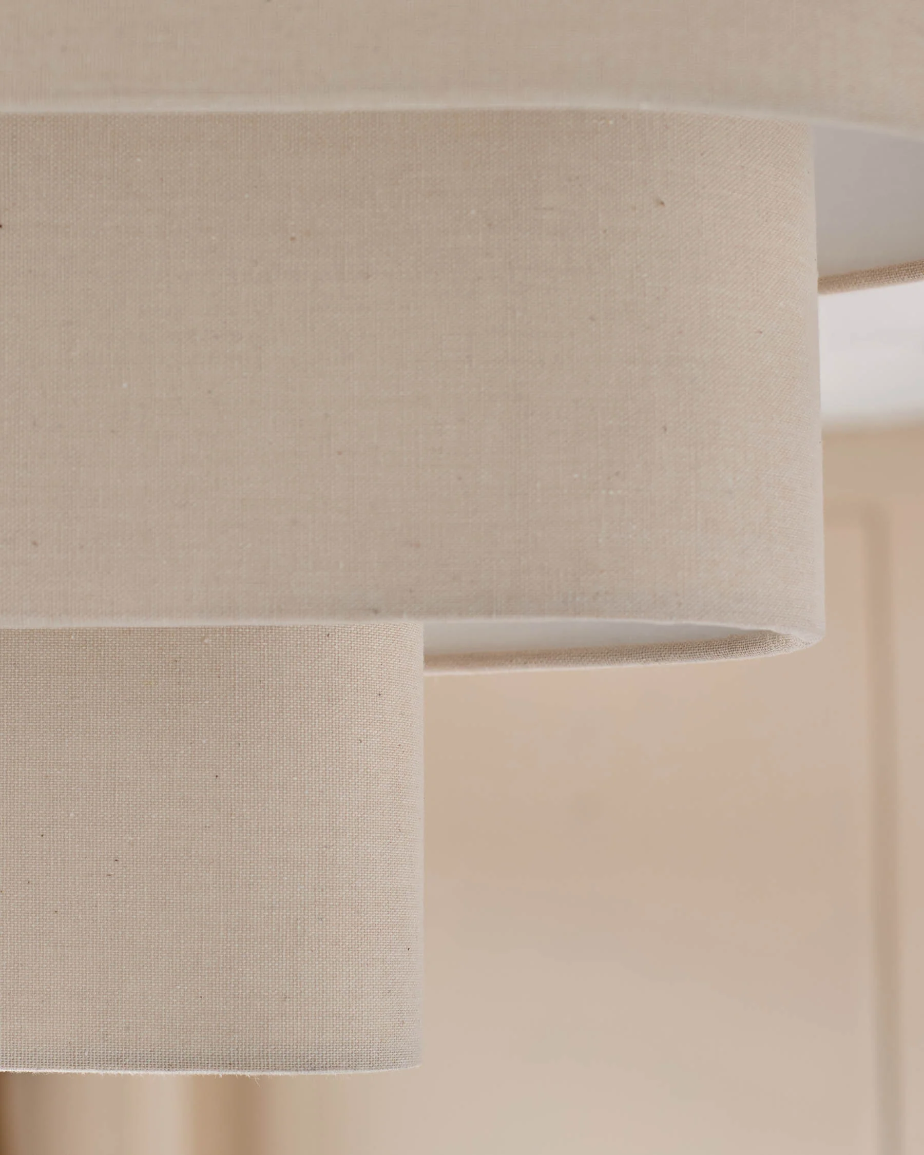 Burleigh 2 bulb natural linen curved pendant light - Image 6