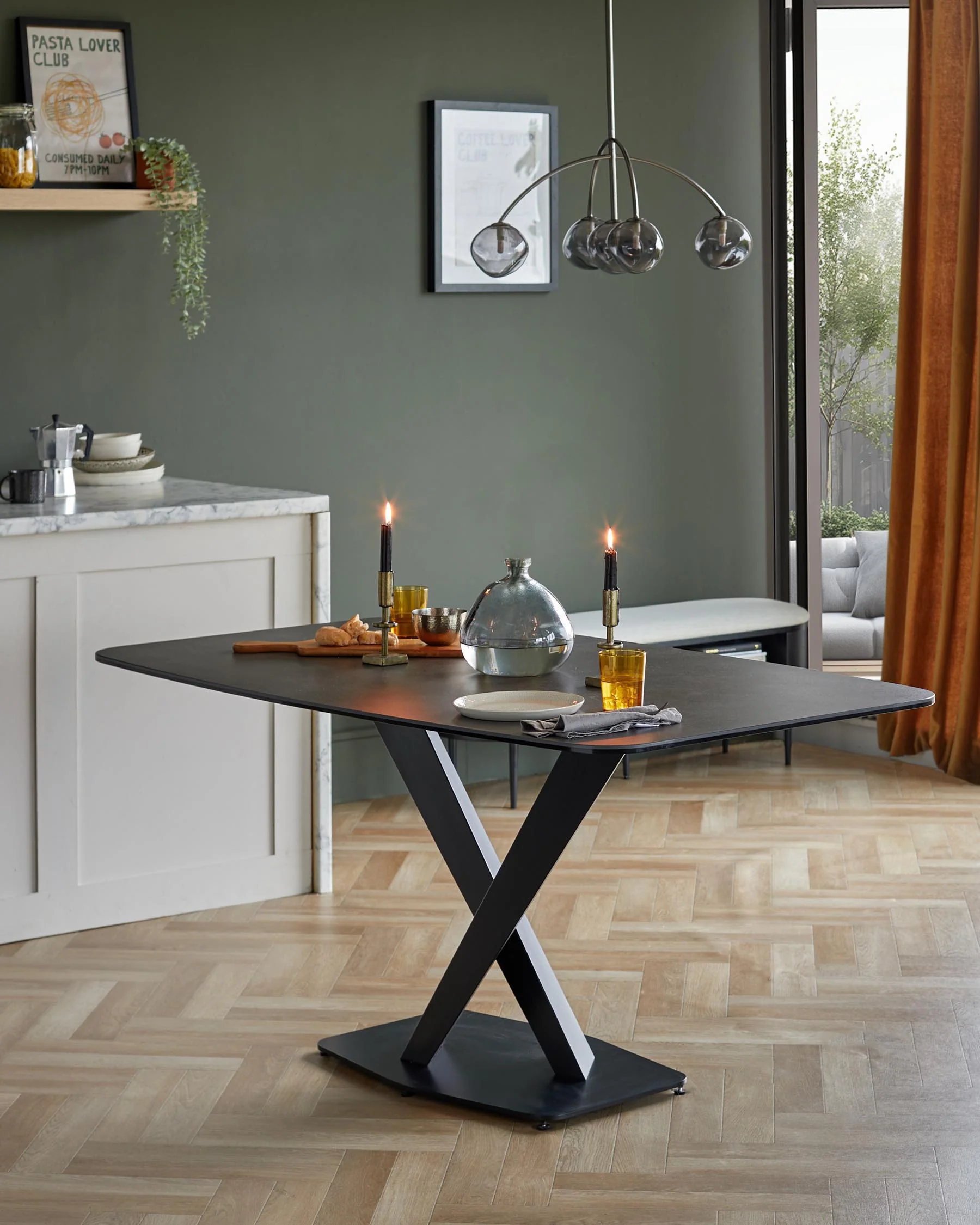 Carter 6 seater table and 6 Cleo dining chairs set - Image 3