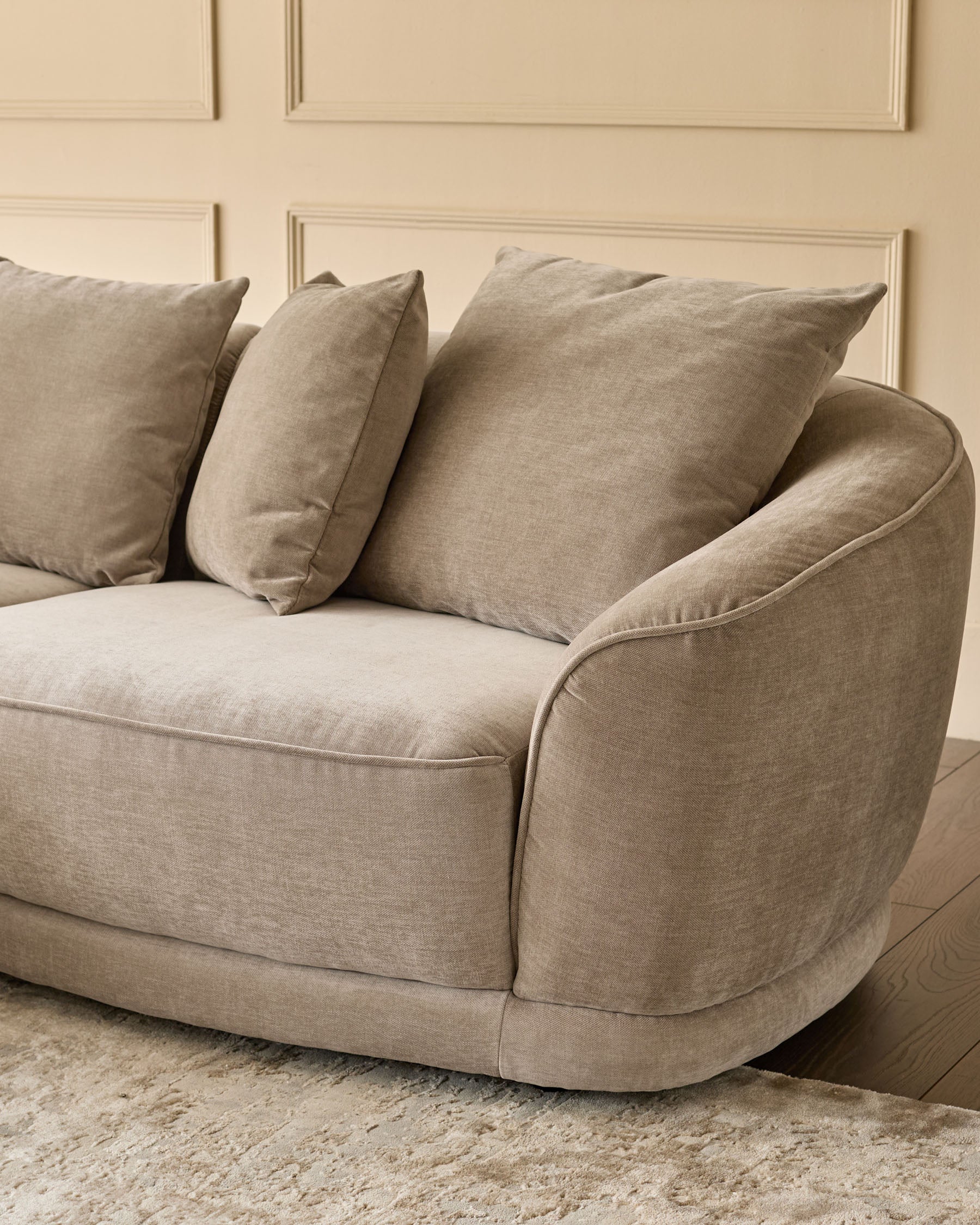 Caspian mink chenille right hand corner chaise sofa - Image 5