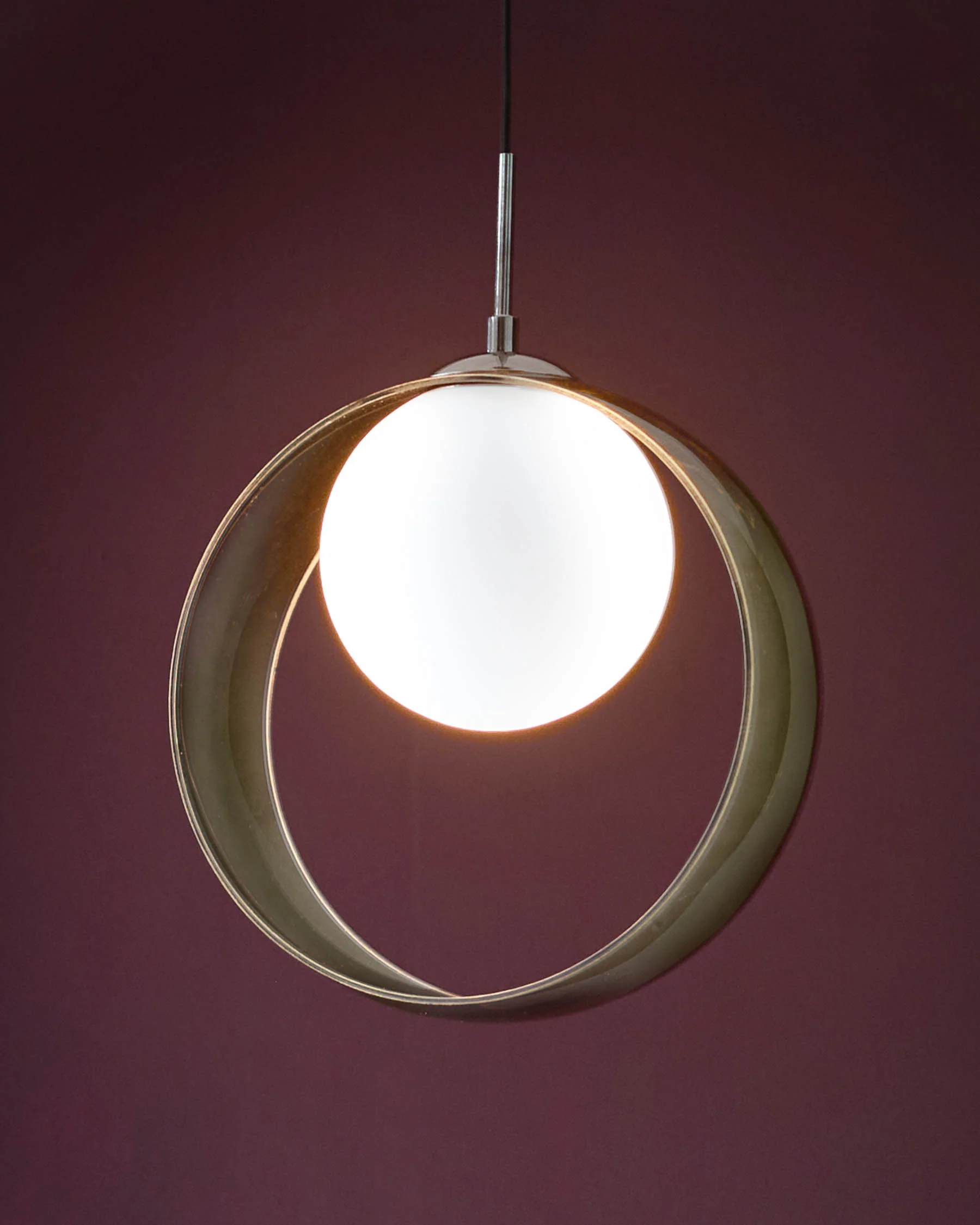 Chloe green glass LED single drop pendant light - Image 2