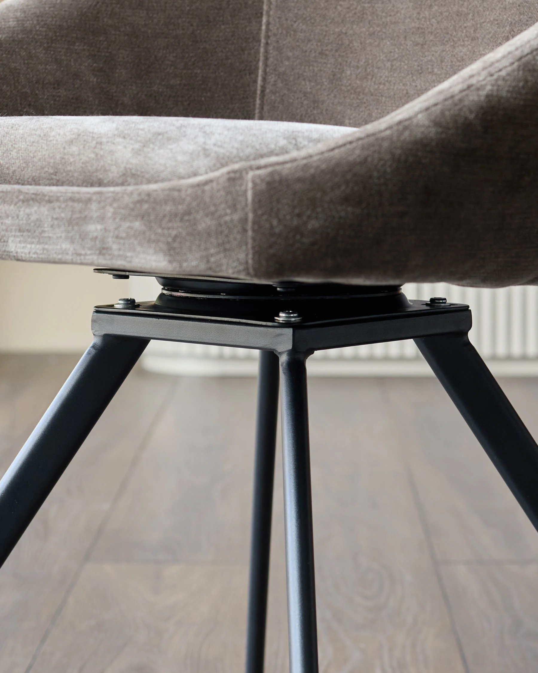 Cleo mocha chenille swivel dining chair - Image 6