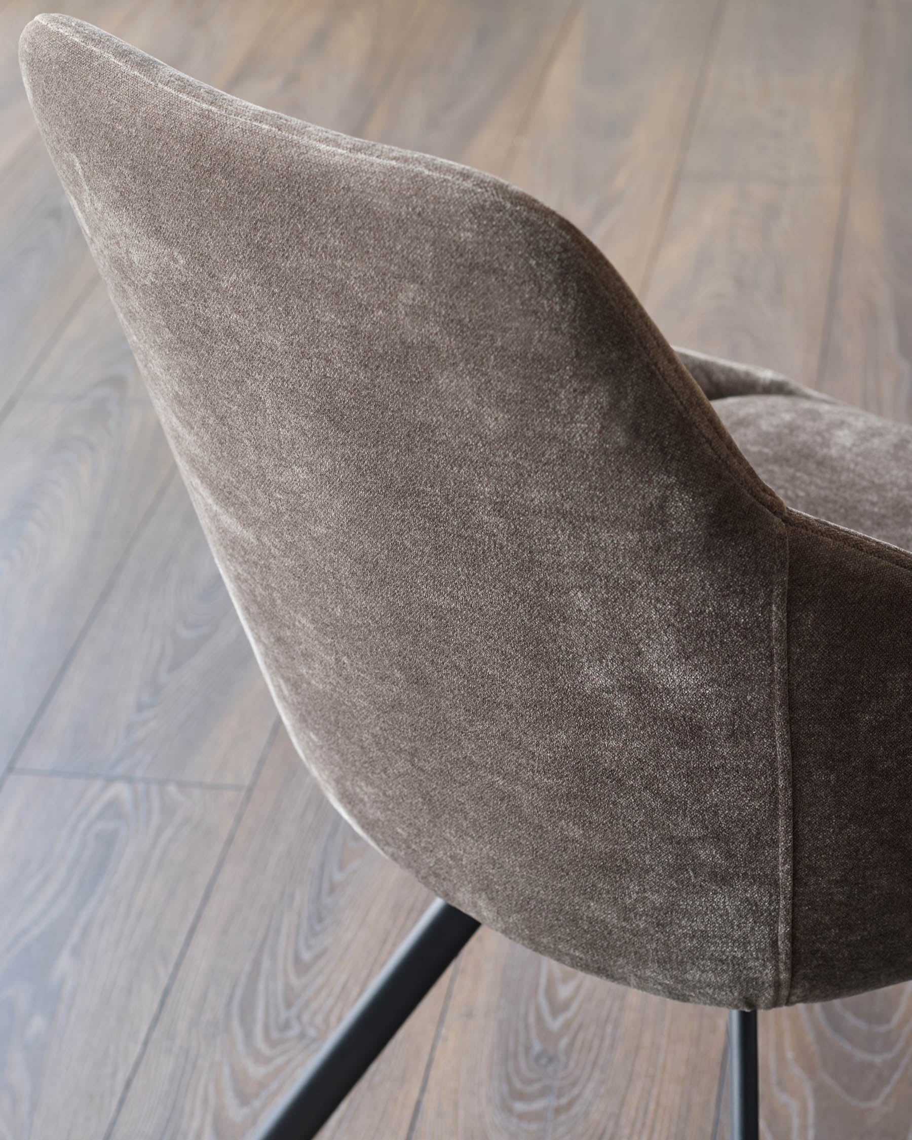 Cleo mocha chenille swivel dining chair - Image 7