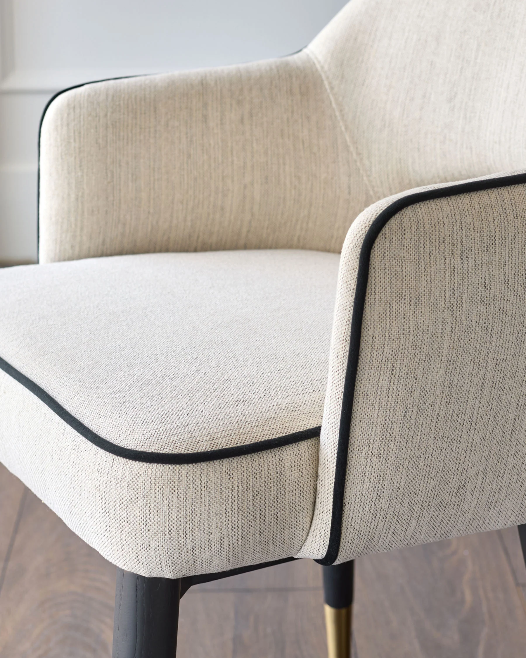 Clover ivory fabric dining armchair - Image 10