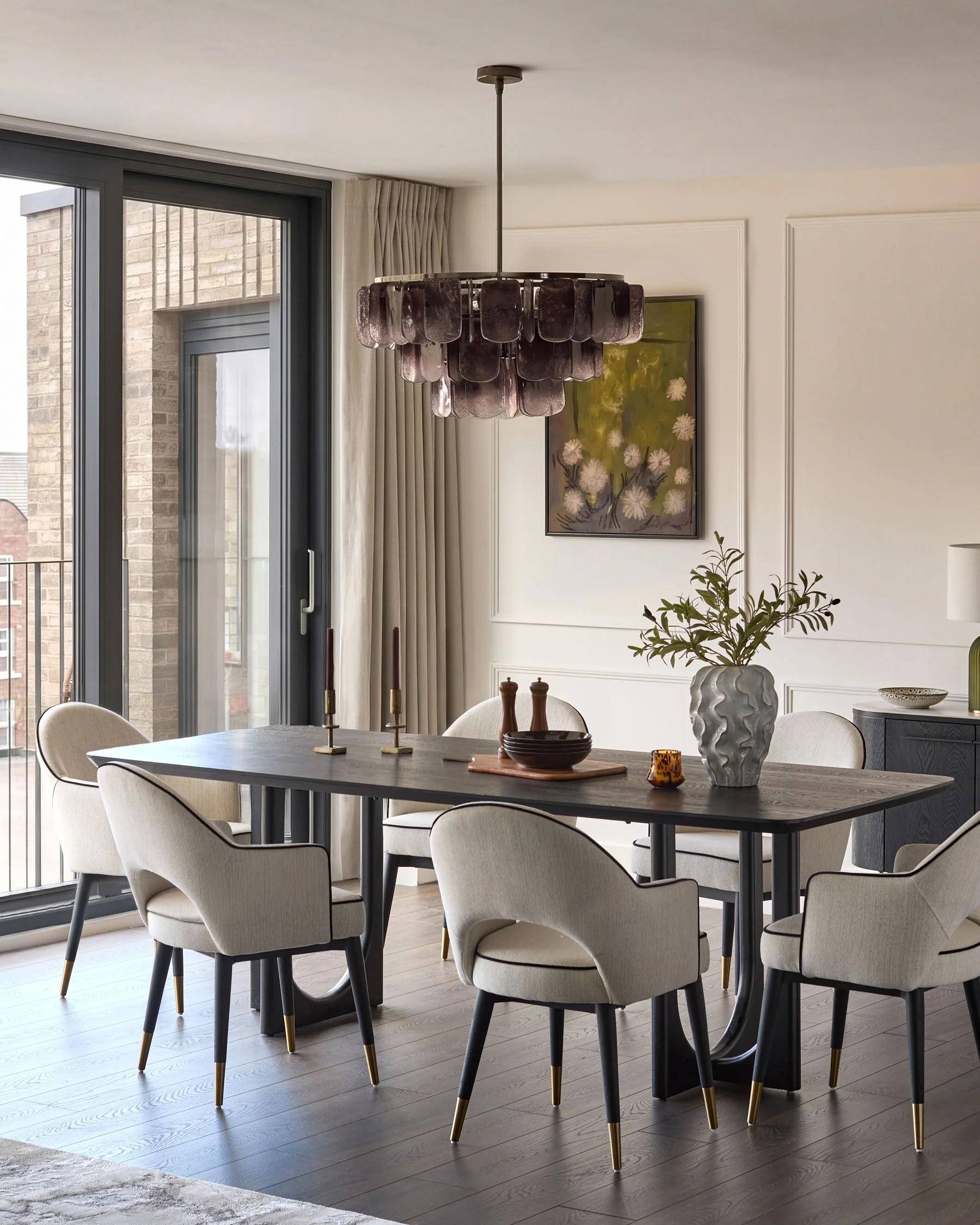 Clover ivory fabric dining armchair - Image 2