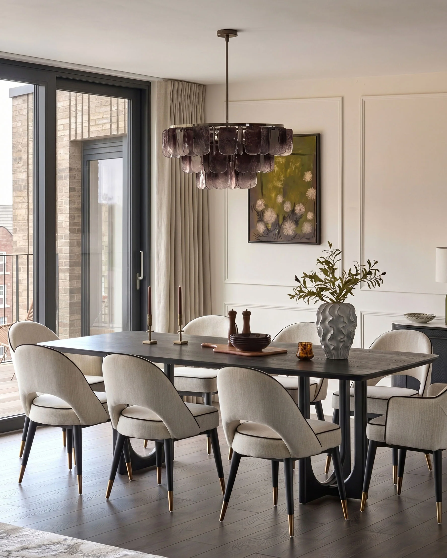 Clover ivory fabric dining armchair - Image 4