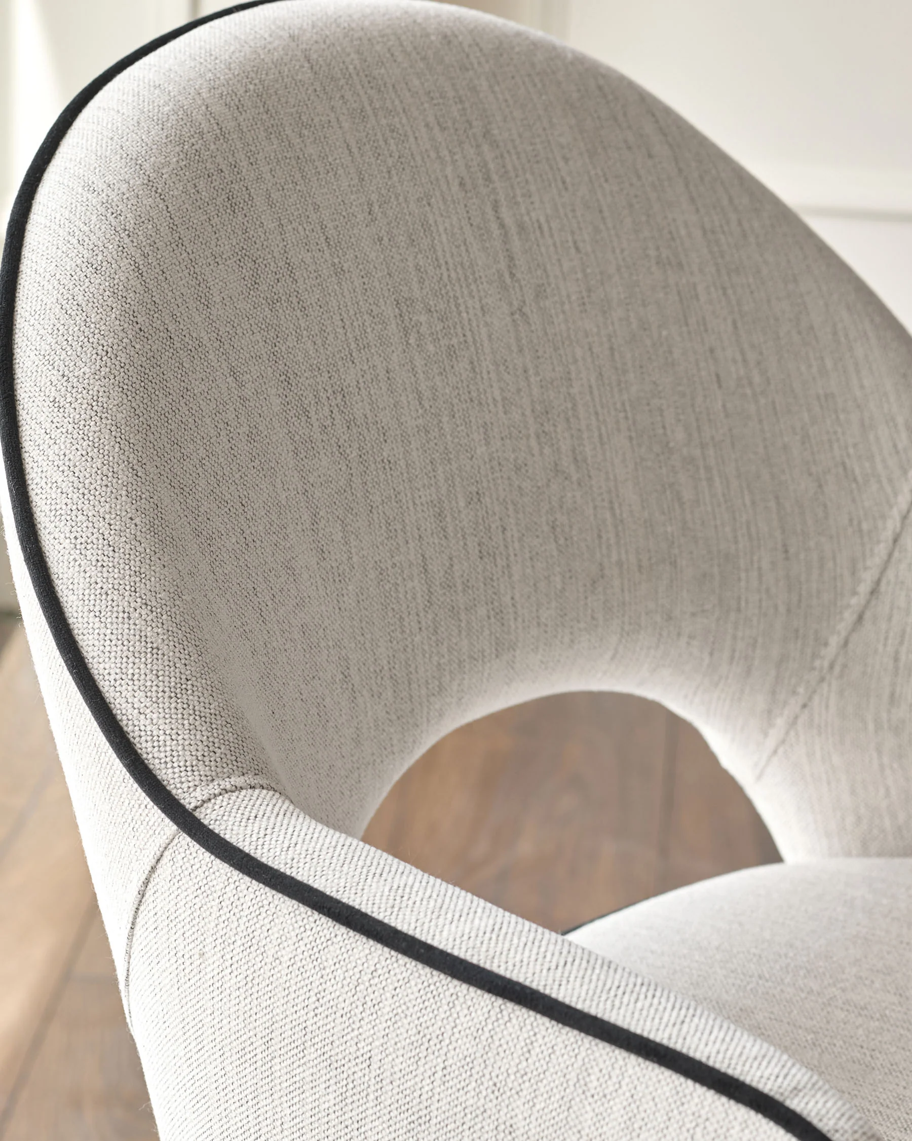 Clover ivory fabric dining armchair - Image 7