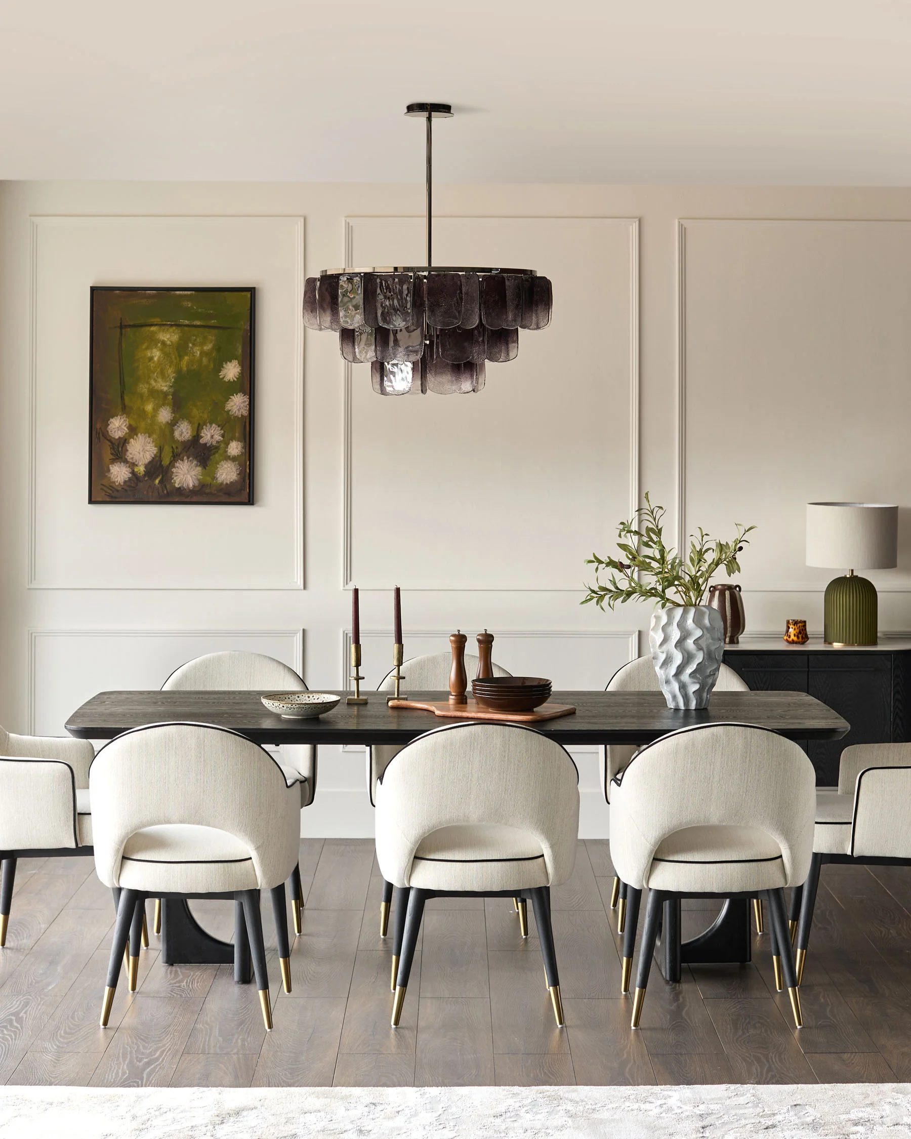 Clover ivory fabric dining armchair - Image 8