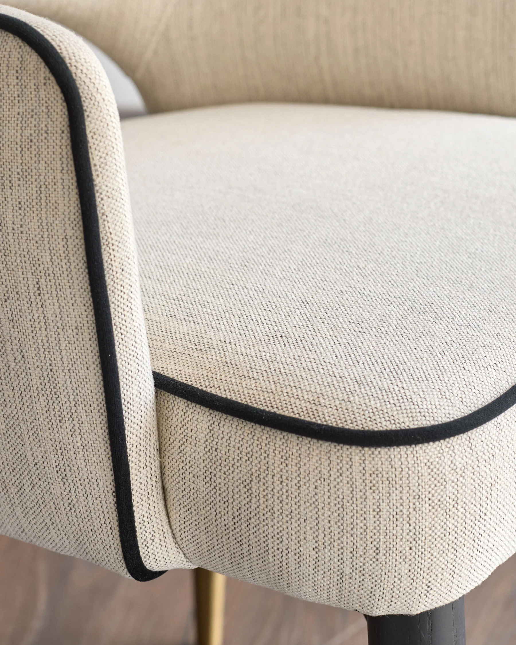Clover ivory fabric dining armchair - Image 9