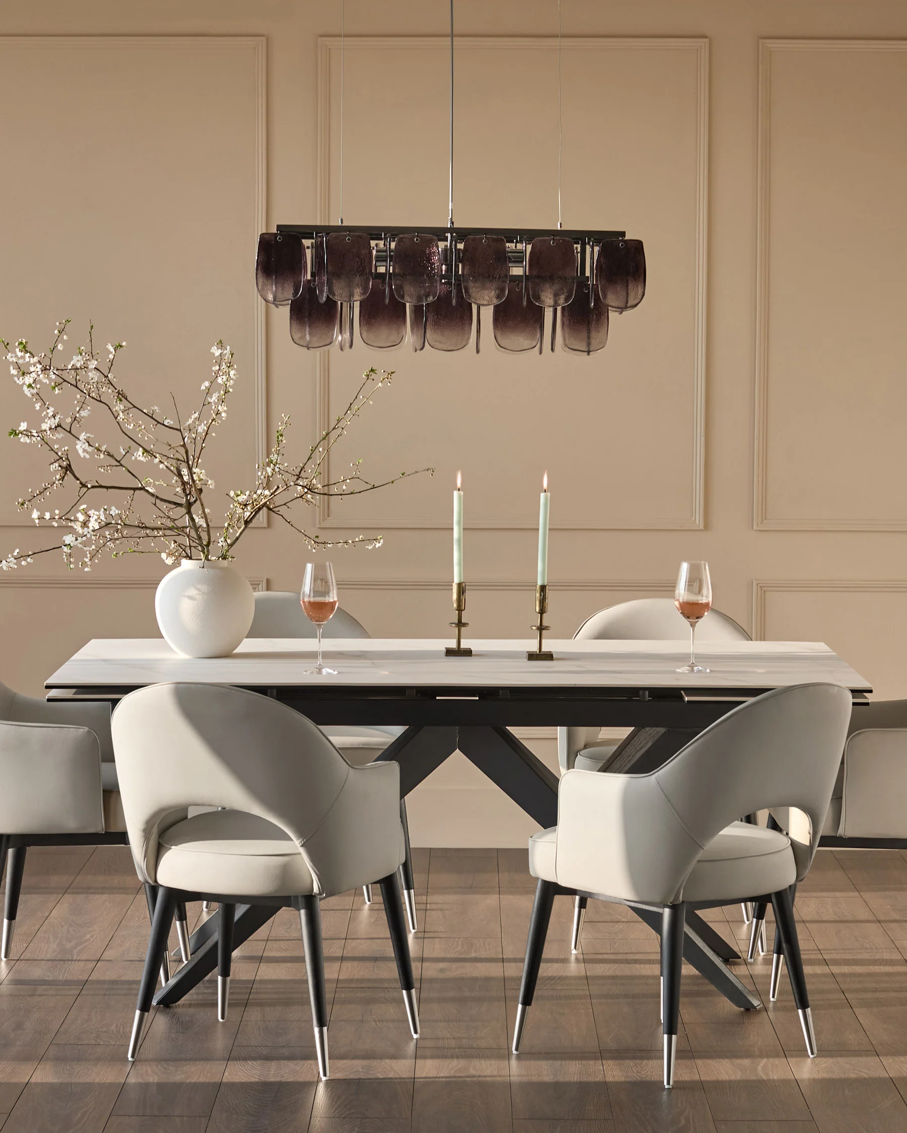 Clover light grey faux leather dining armchair - Image 4