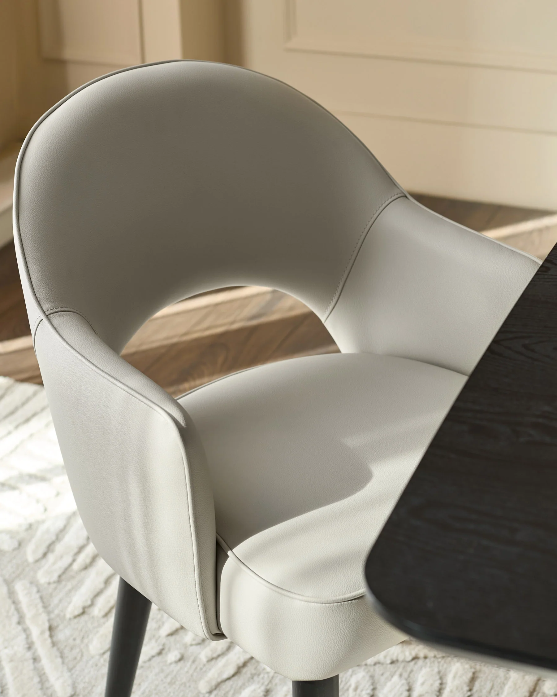Clover light grey faux leather dining armchair - Image 7