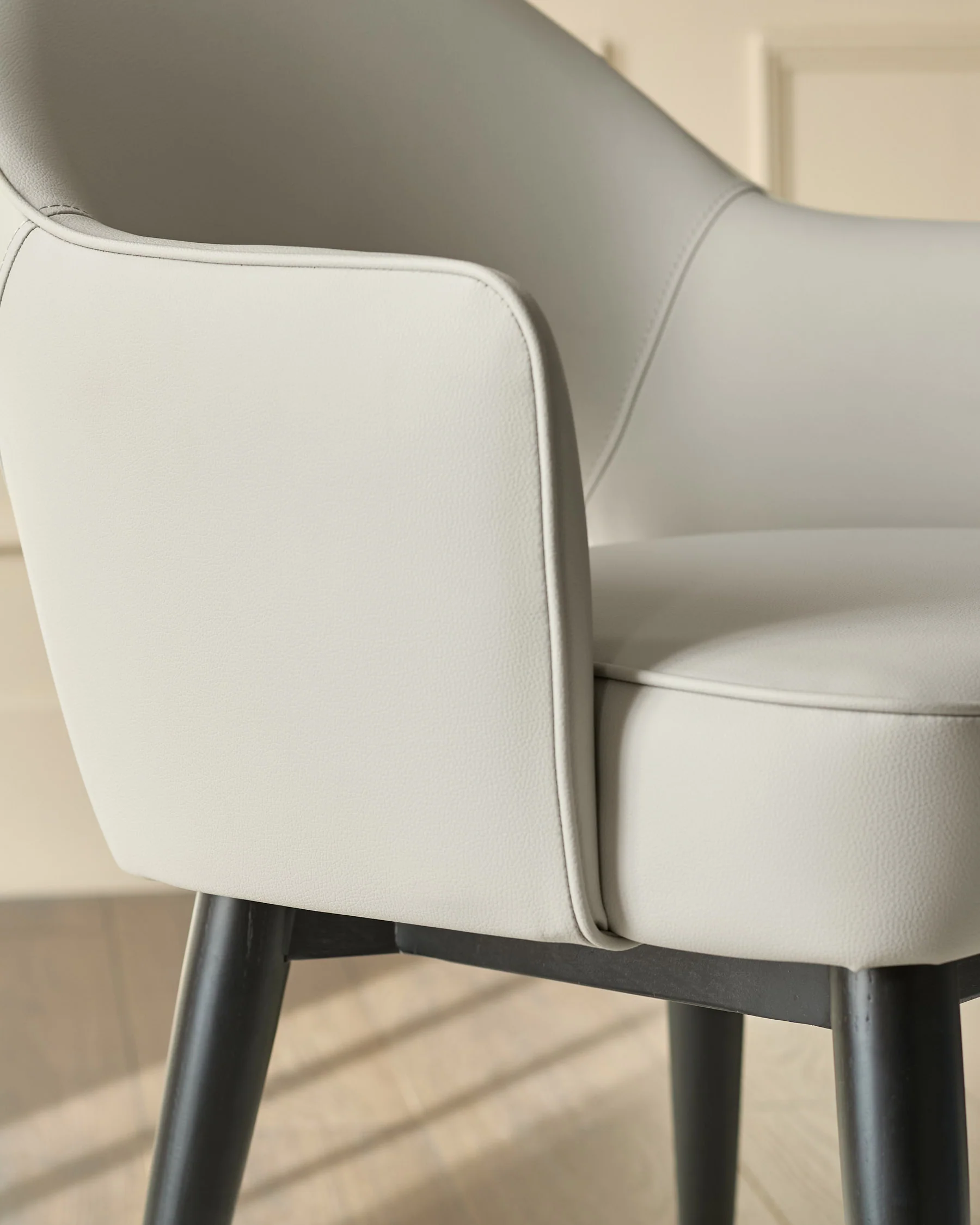Clover light grey faux leather dining armchair - Image 8