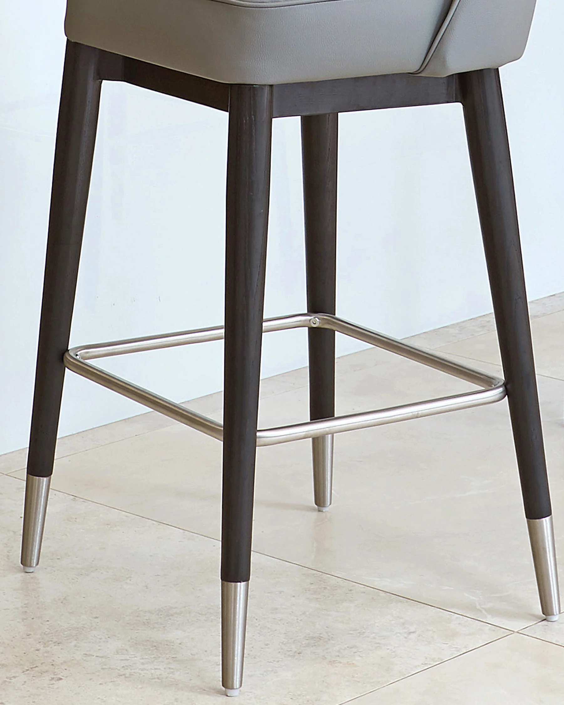 Clover Mid Grey Faux Leather Bar Stool - Image 7
