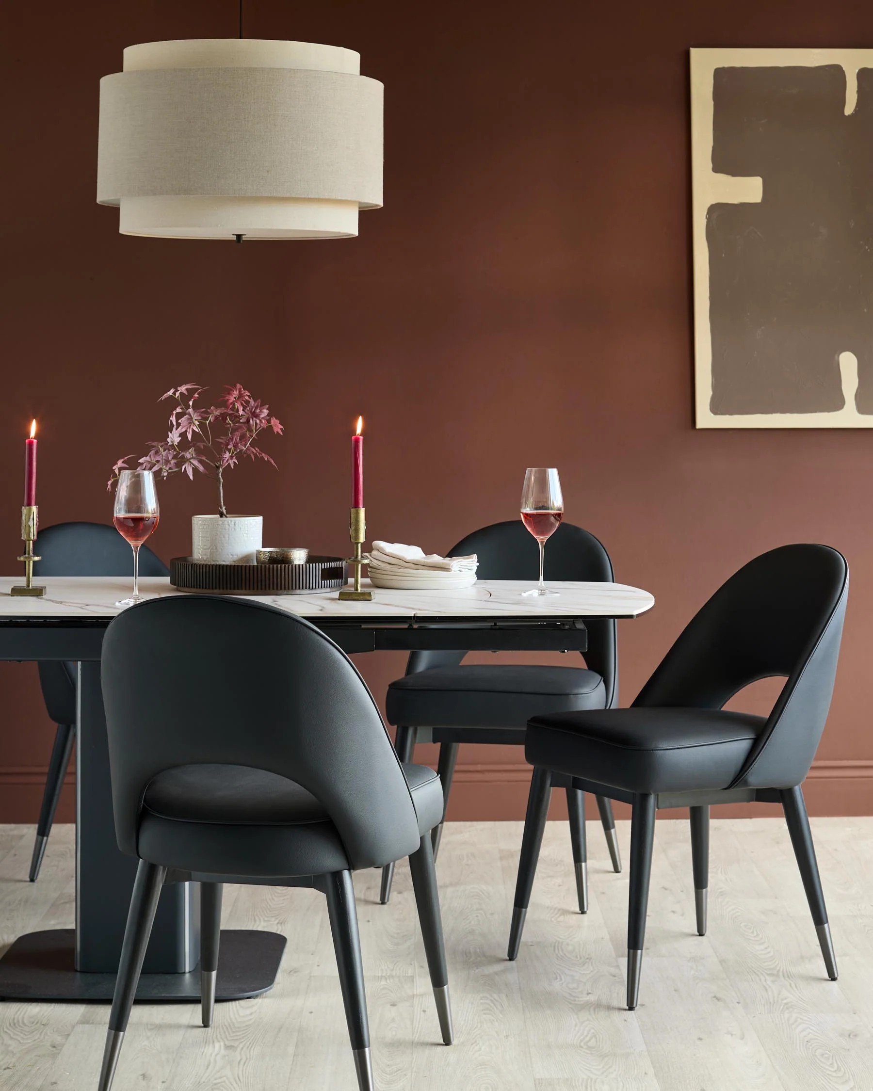 Clover black faux leather dining chair - Image 2