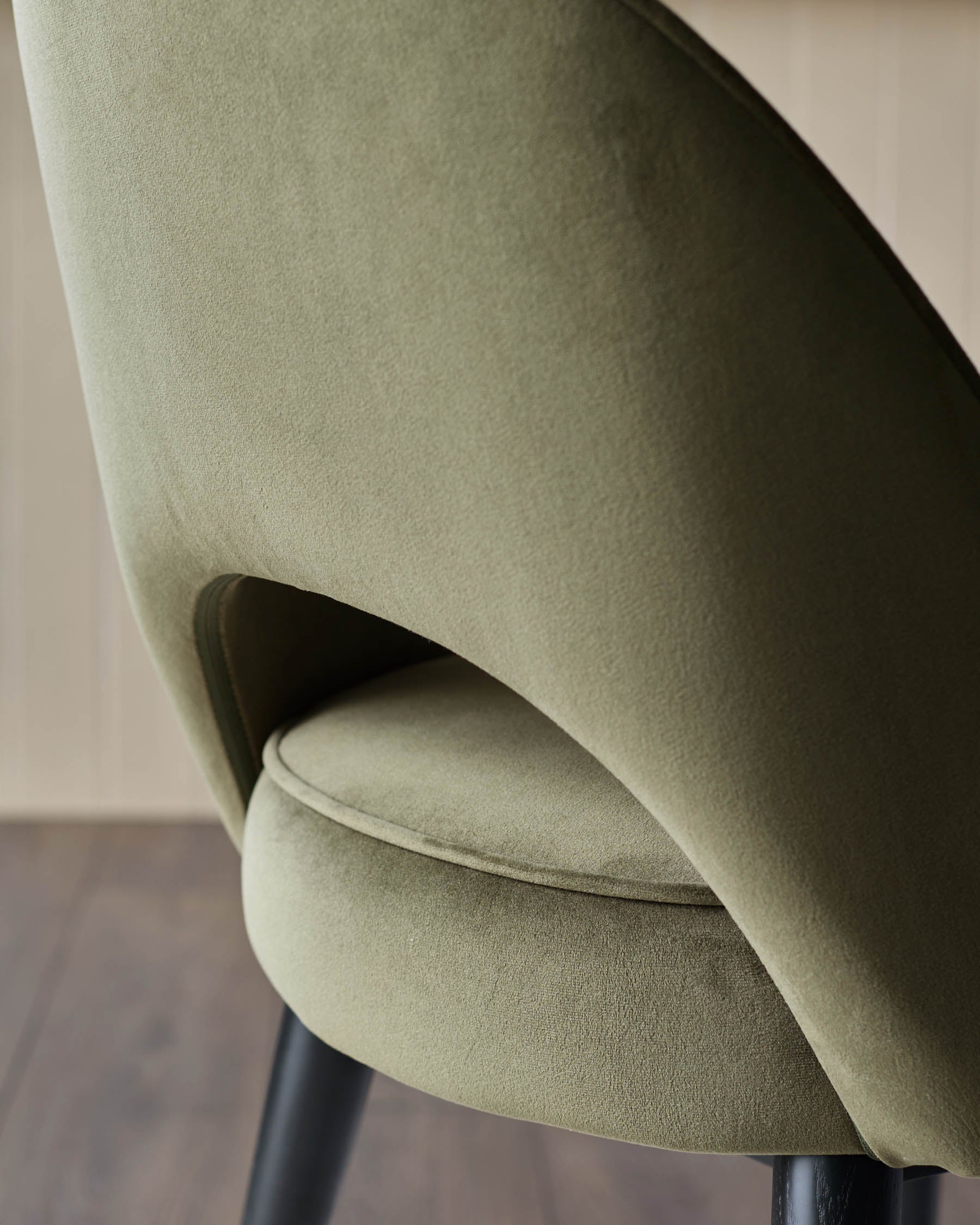 Clover olive green velvet dining chair - Image 8