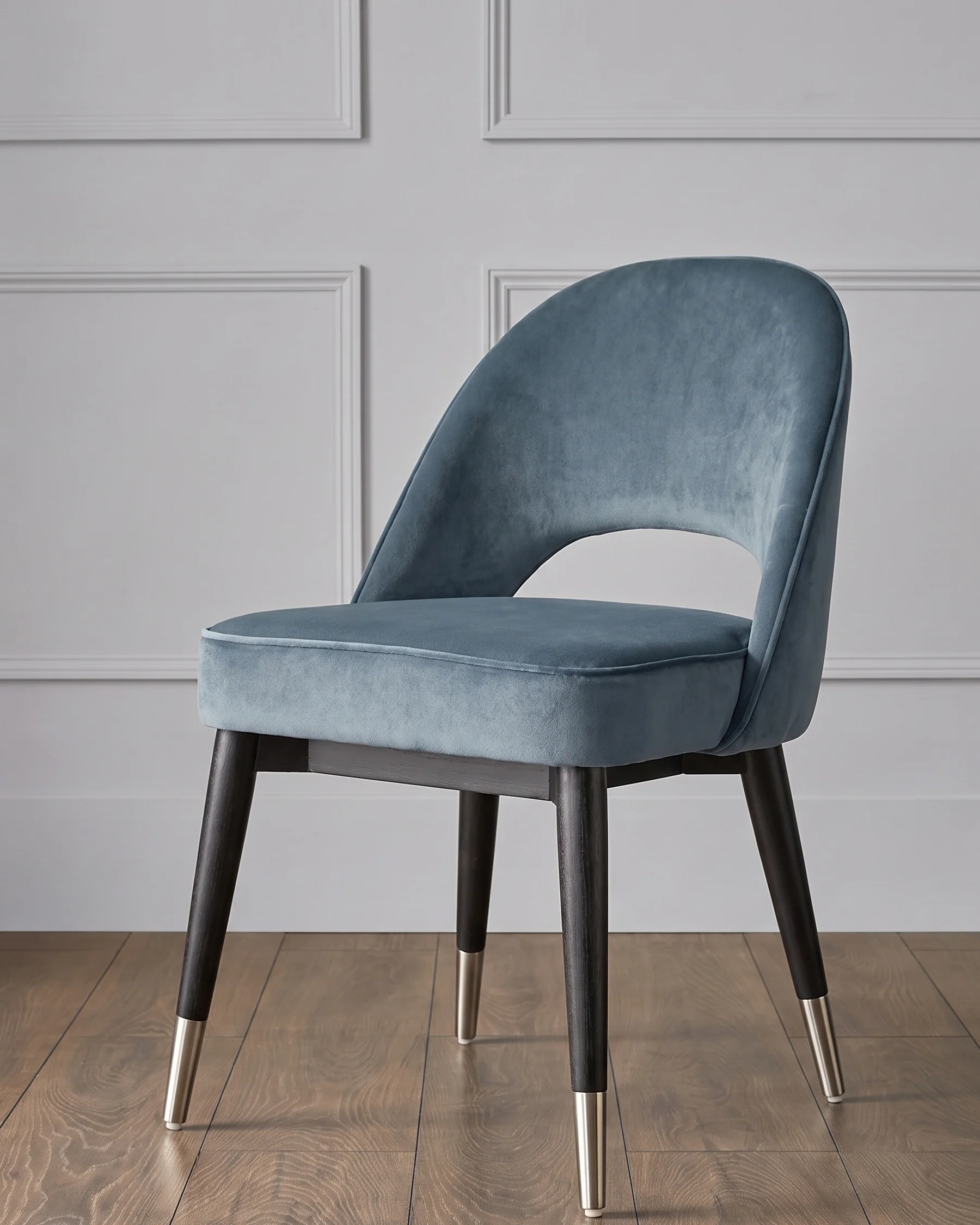 Clover Blue Grey Velvet Dining Chair - Image 4