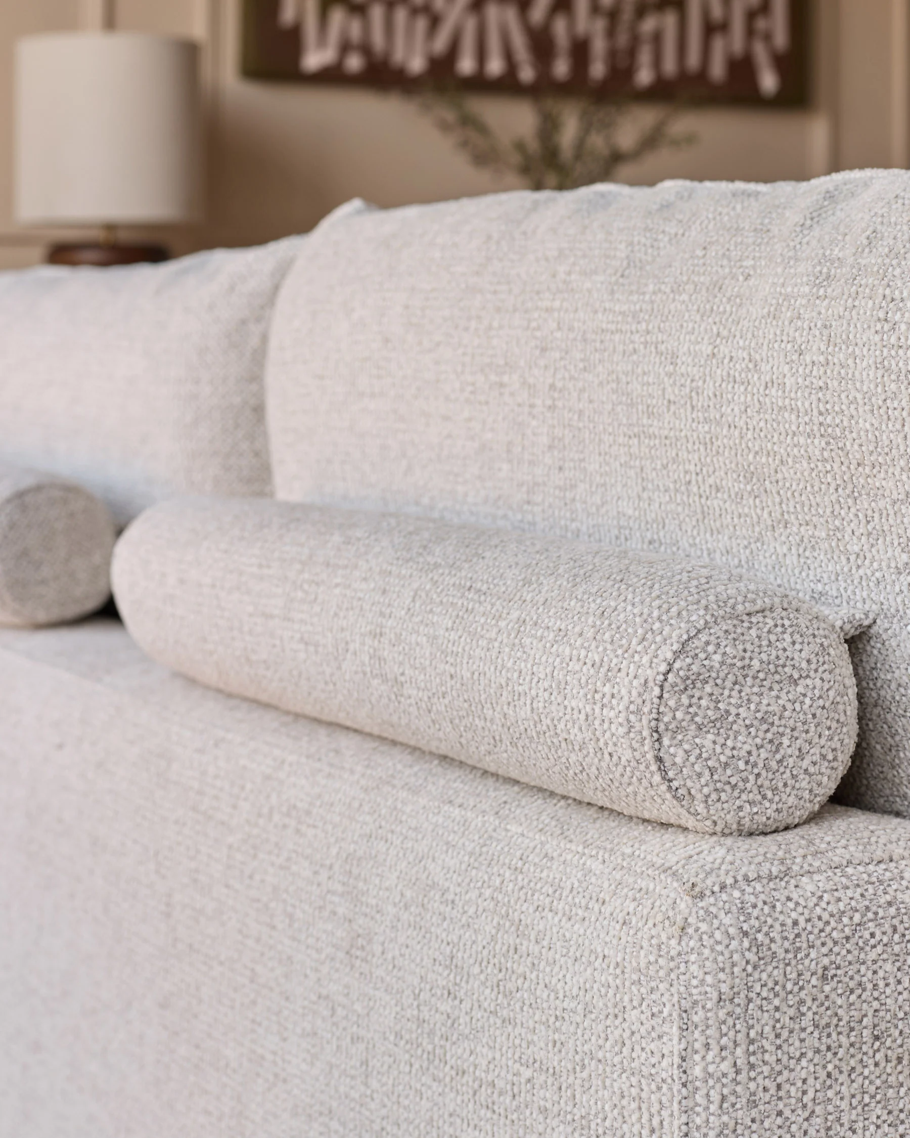 Colette natural fabric left hand corner chaise sofa - Image 5