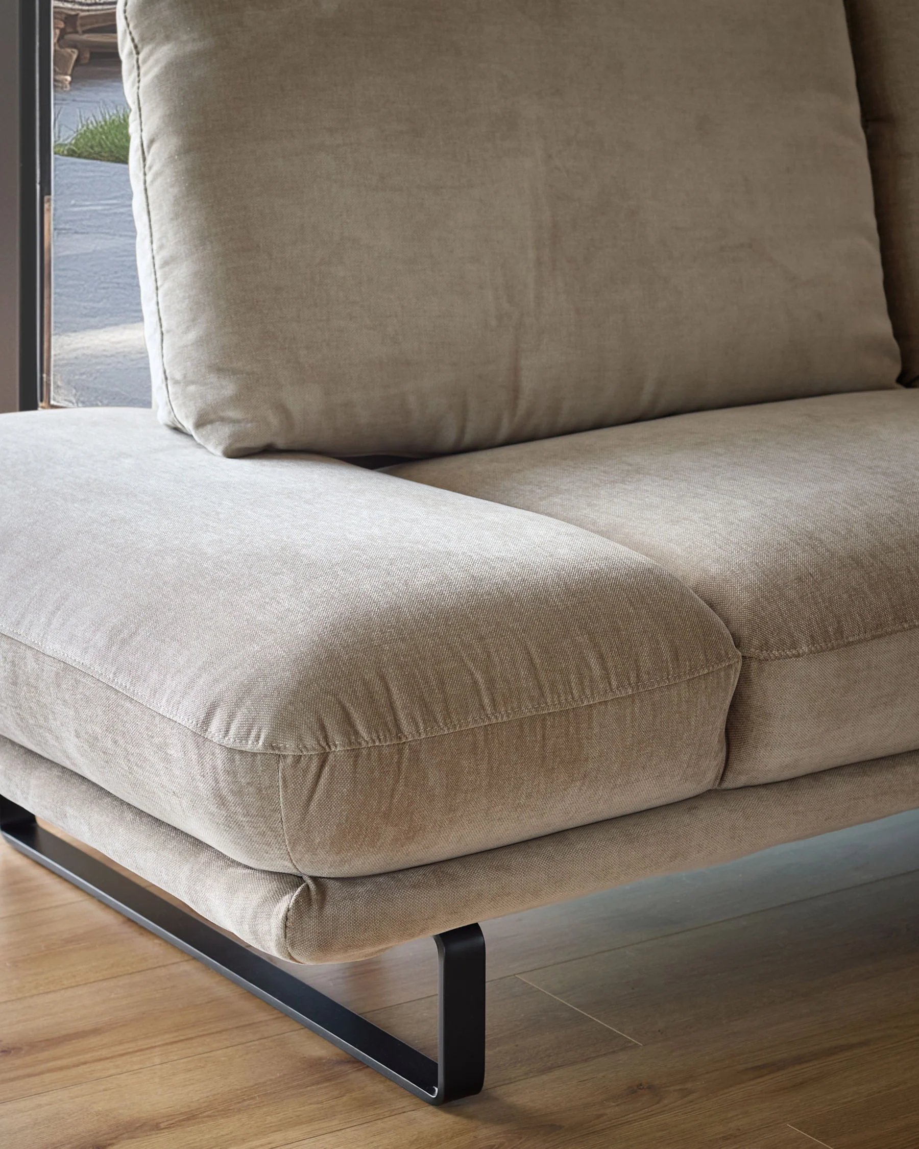 Colette mink chenille right hand corner chaise sofa - Image 7