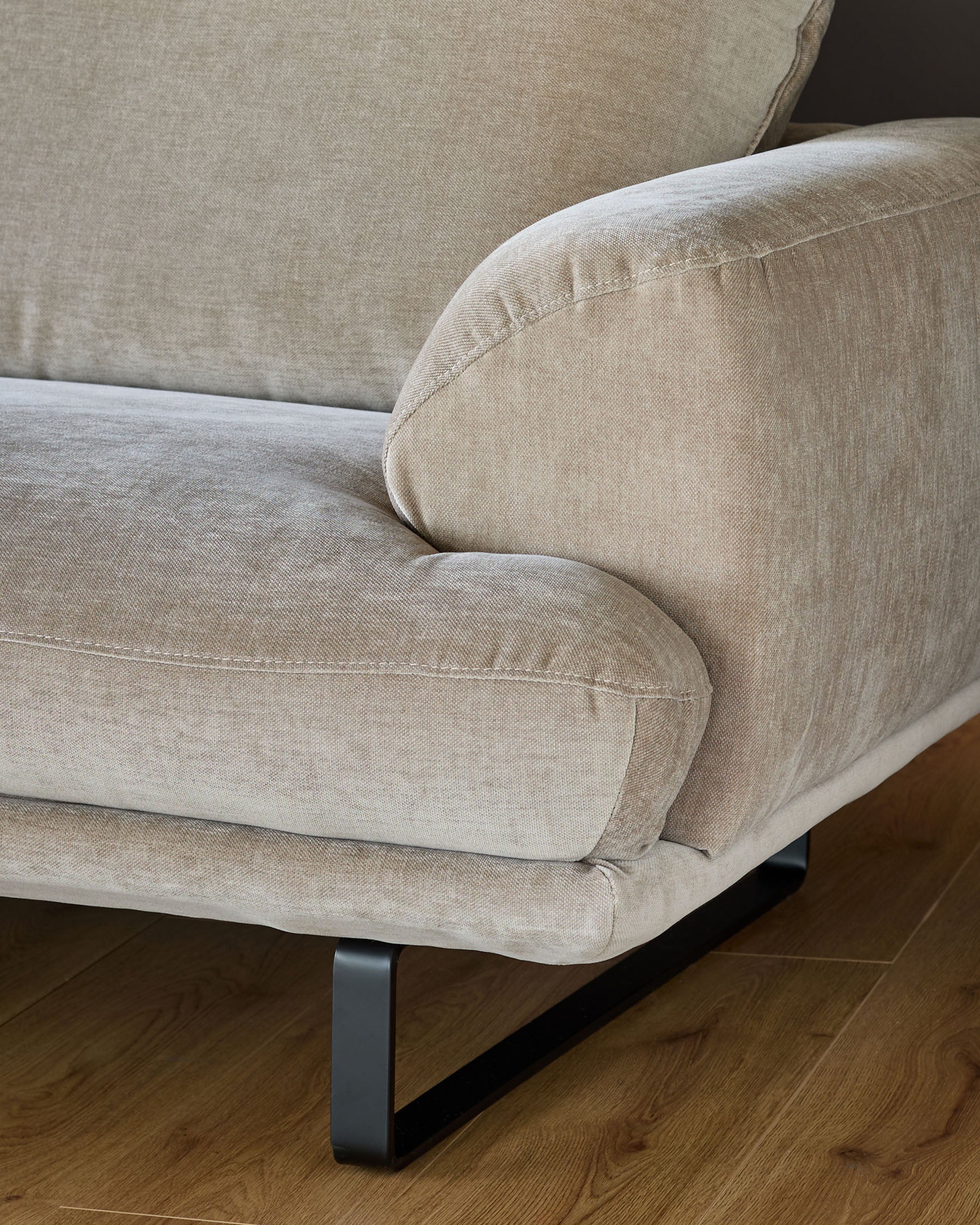 Colette mink chenille right hand corner chaise sofa - Image 9