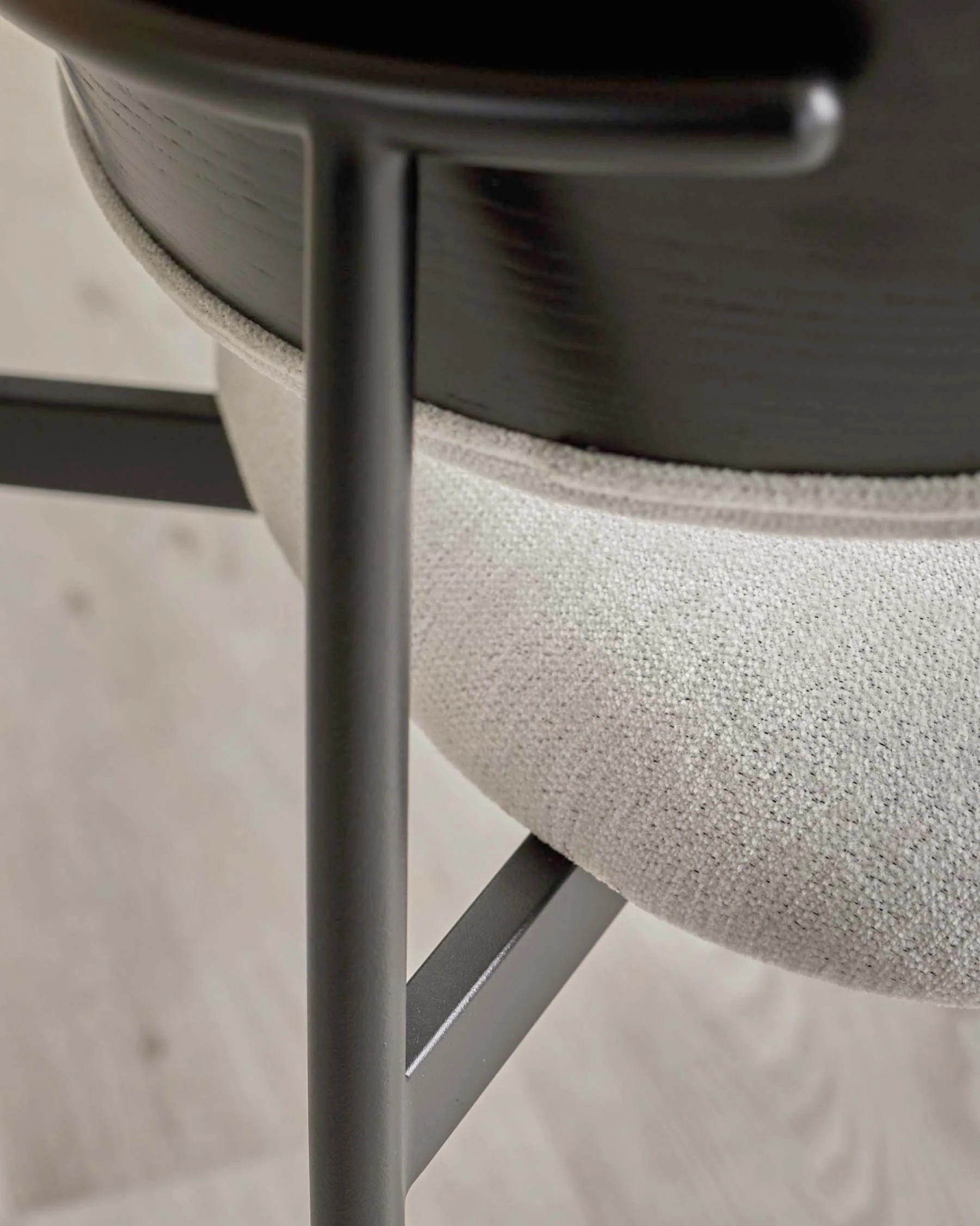 Cree cream chenille dining chair - Image 7
