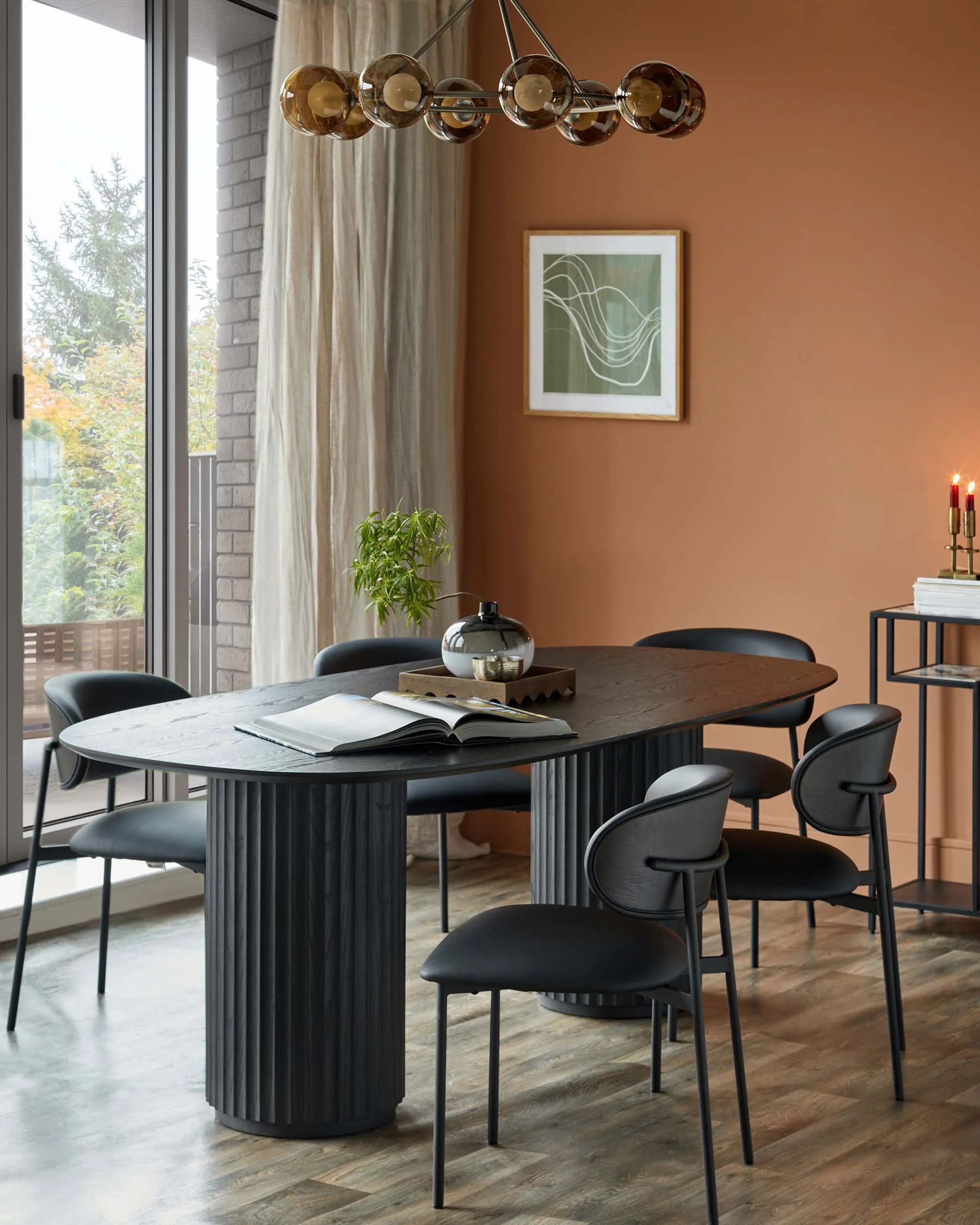 Cree black faux leather dining chair - Image 2