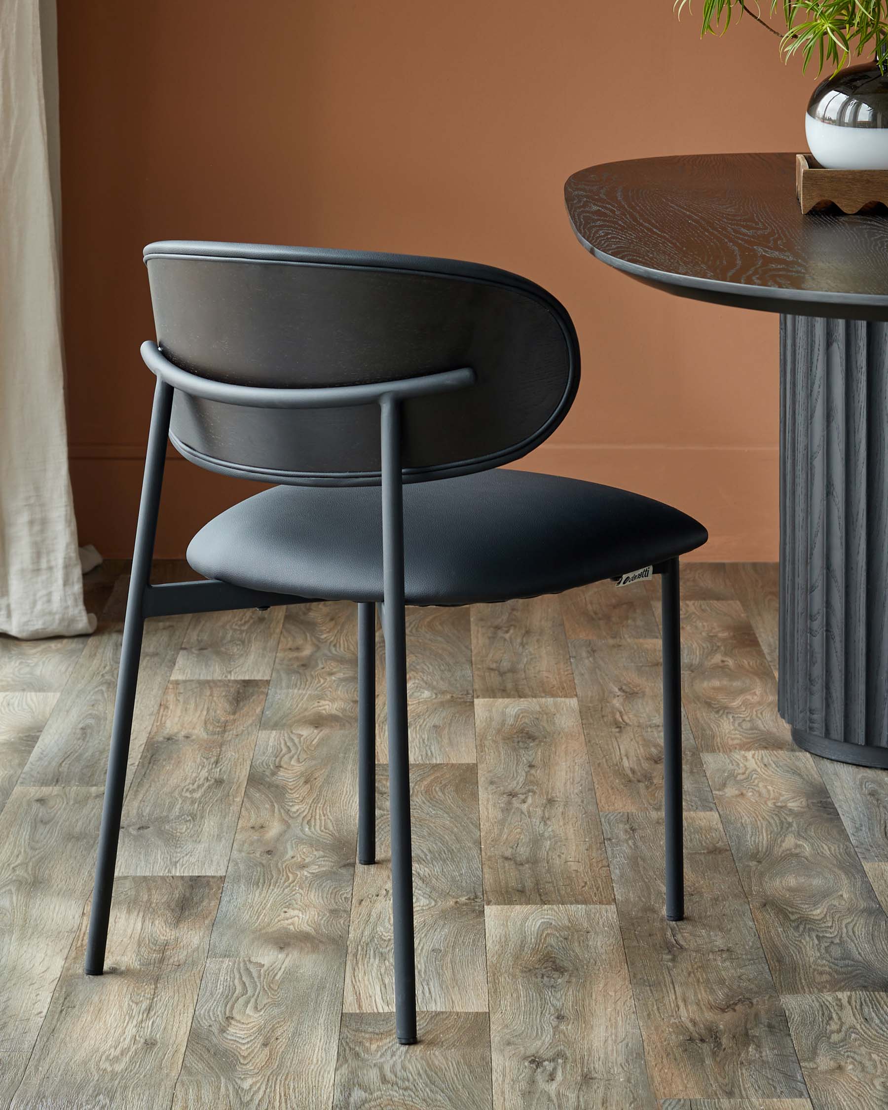 Cree black faux leather dining chair - Image 7