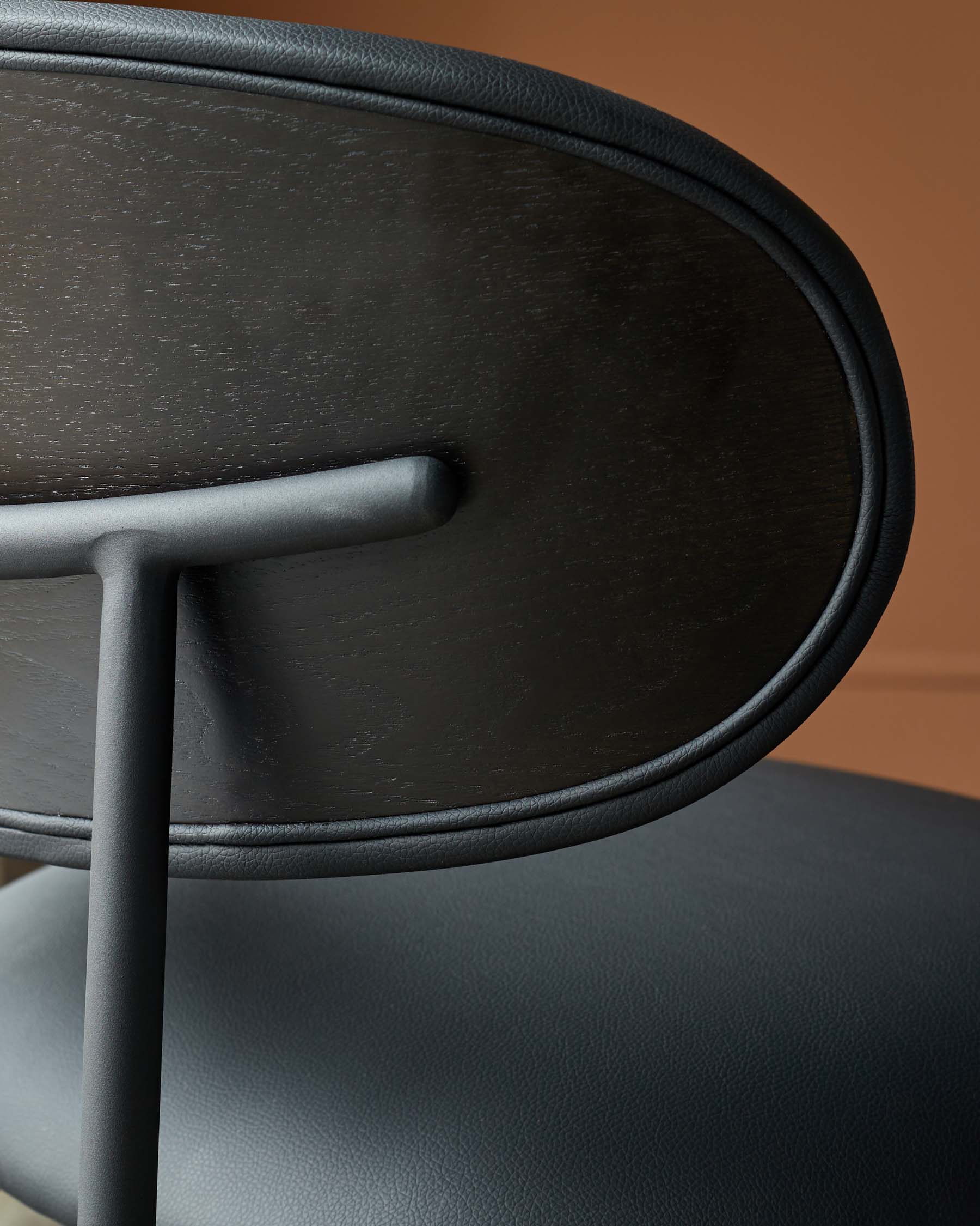 Cree black faux leather dining chair - Image 9