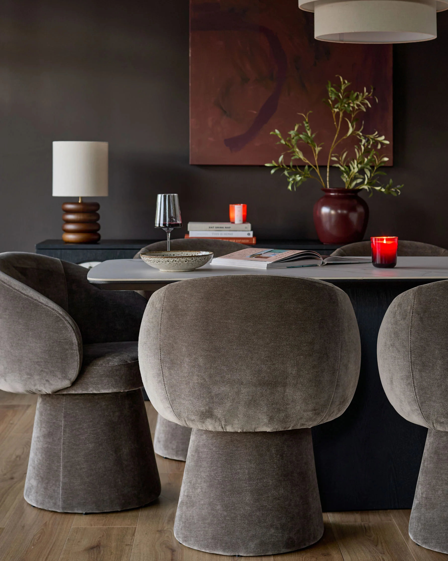Darcy mocha chenille swivel chair - Image 4