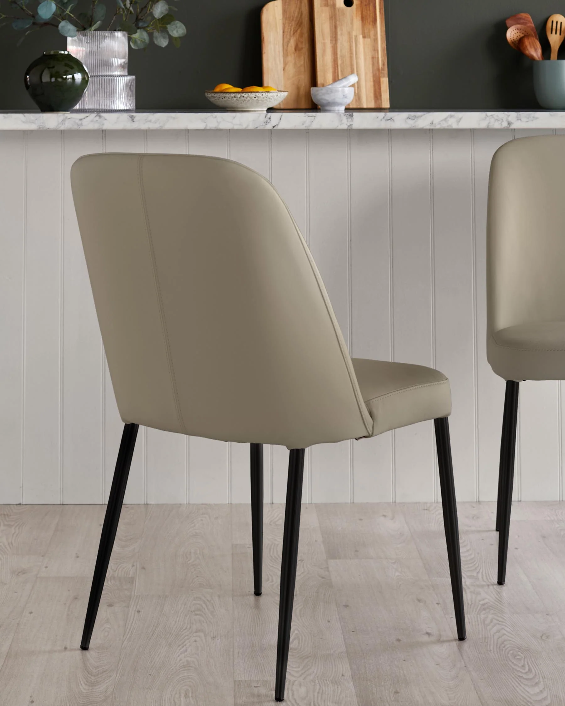 Deco natural leather dining chair - Image 2