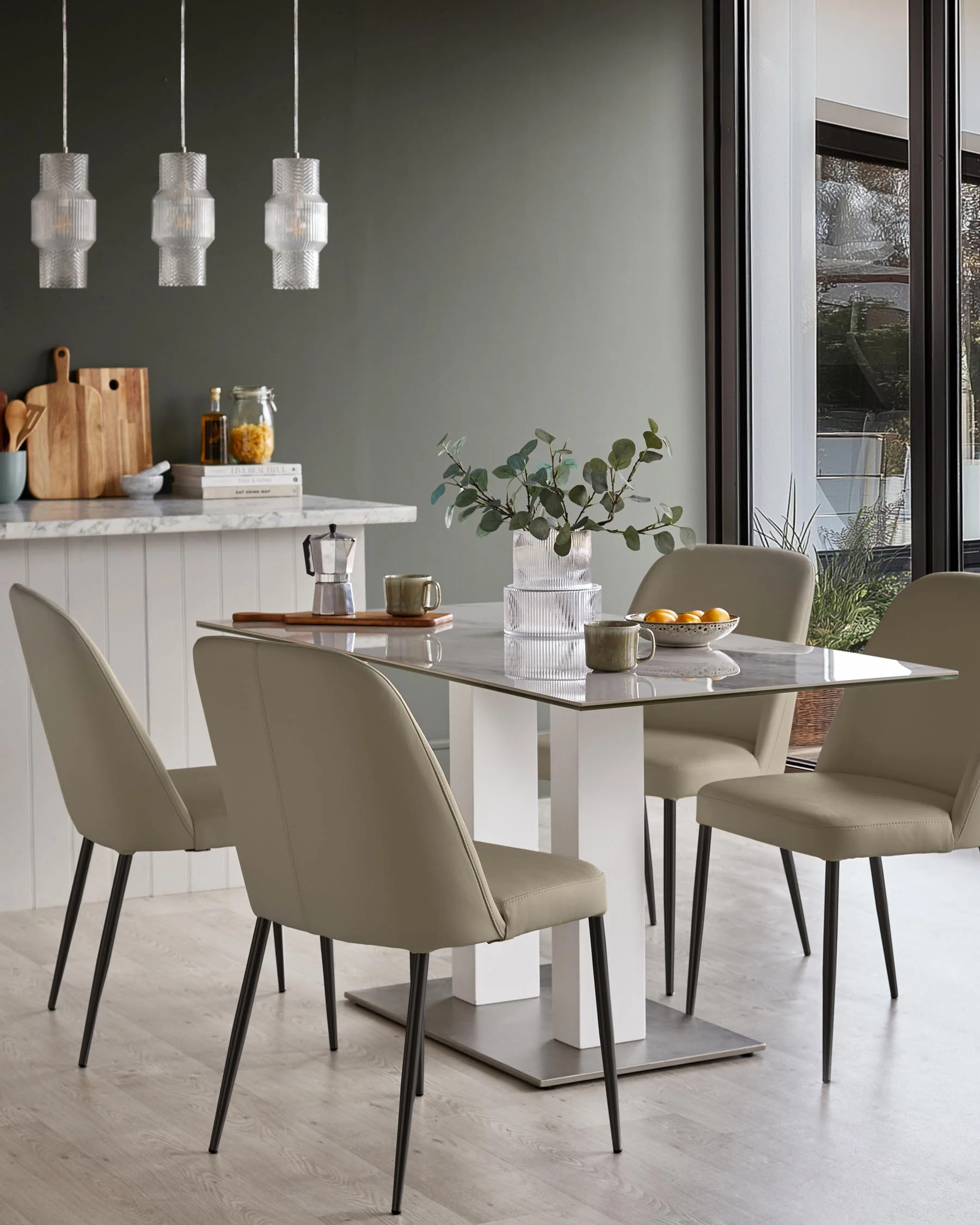 Deco natural leather dining chair - Image 3