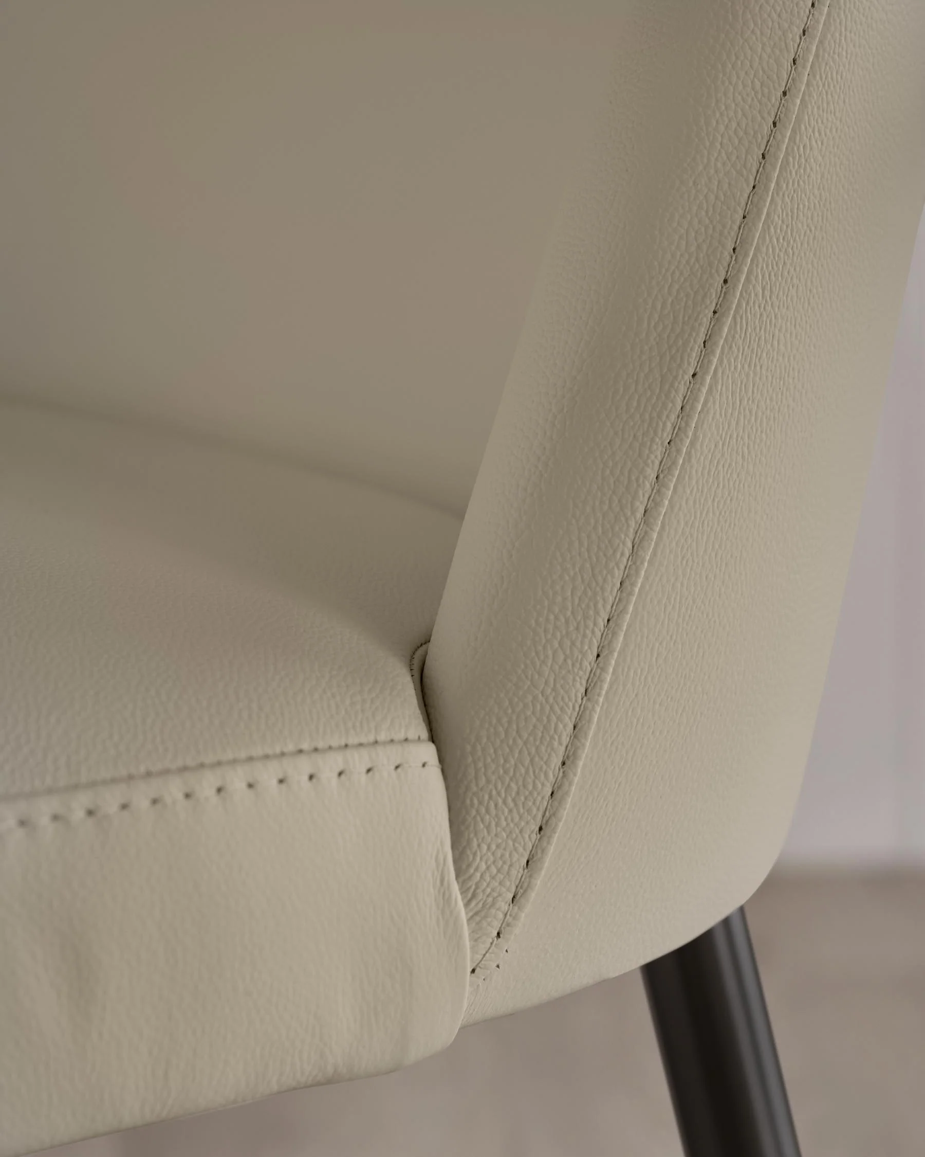 Deco natural leather dining chair - Image 5