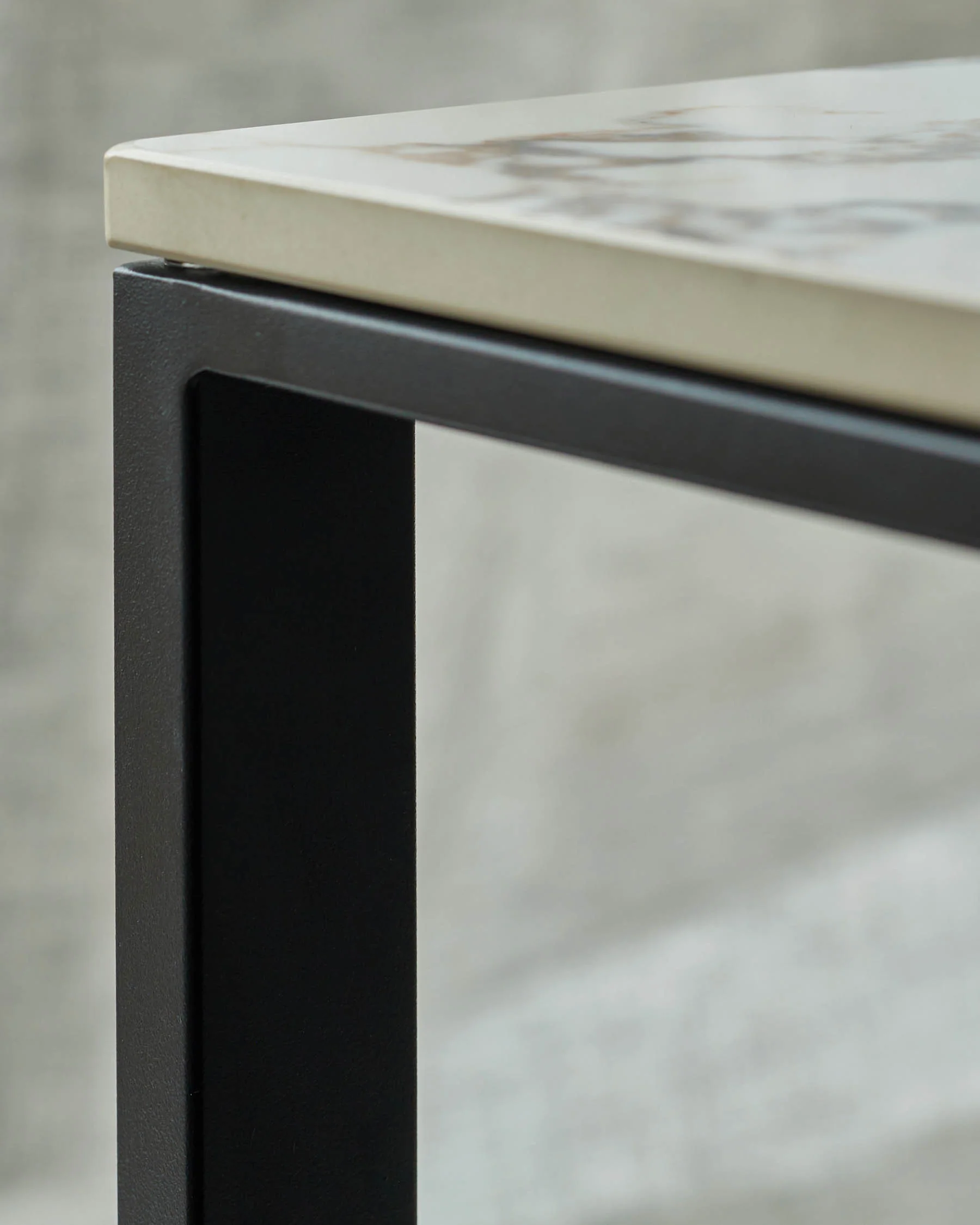Demi white calacatta ceramic side table - Image 5
