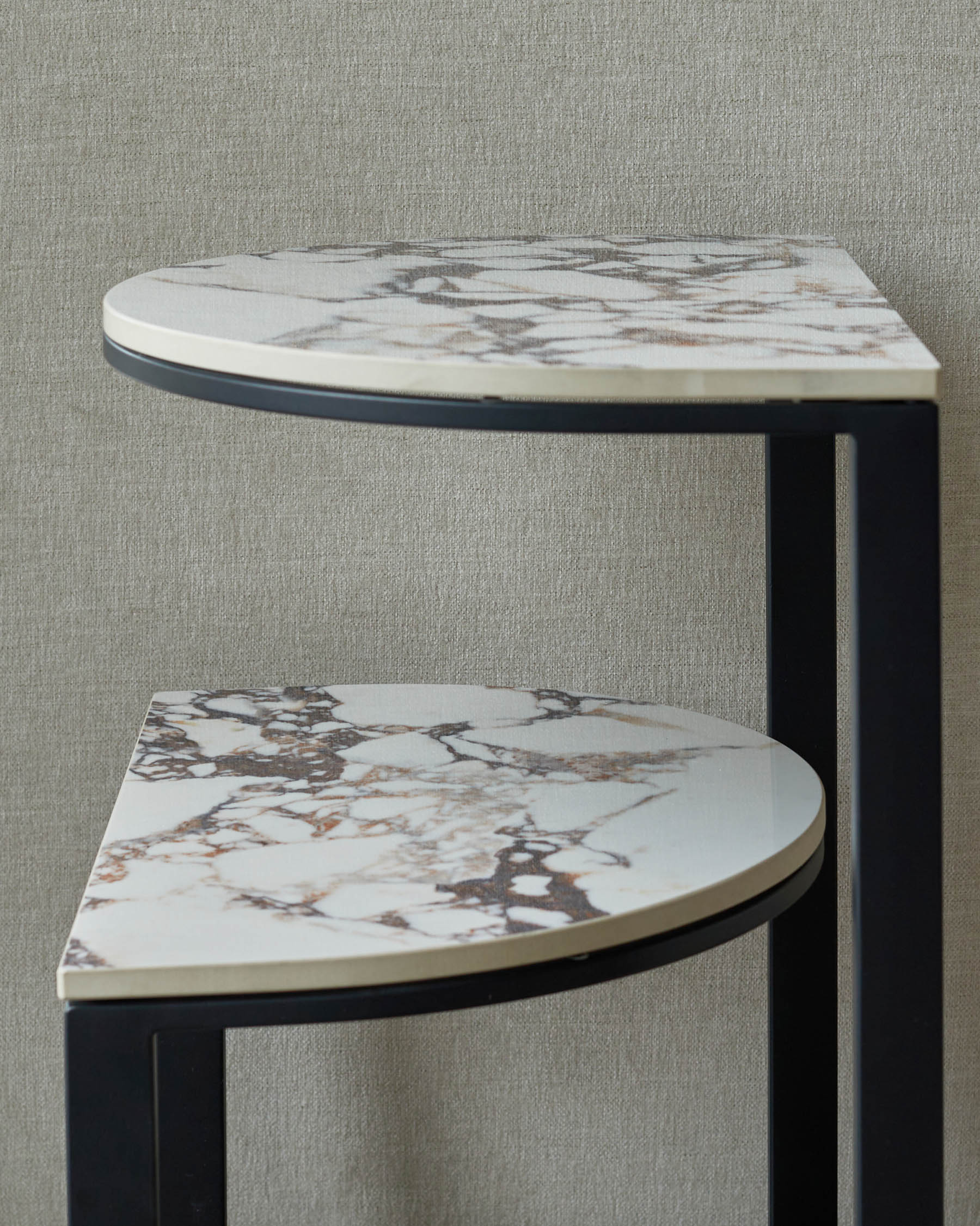 Demi white calacatta ceramic side table - Image 6
