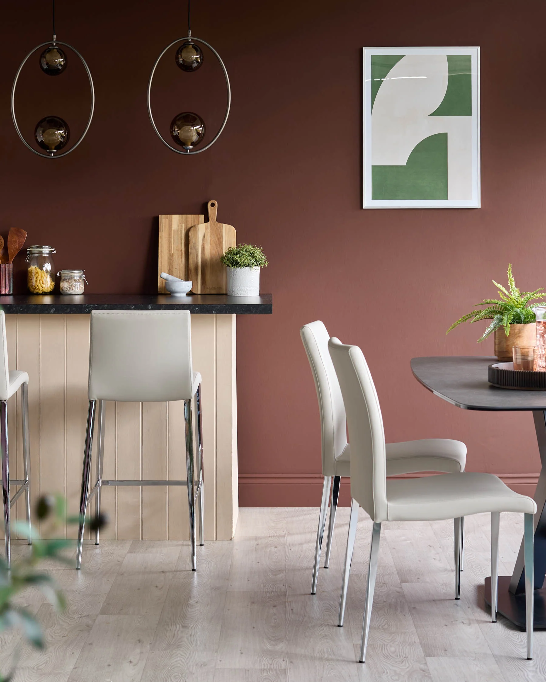 Elise Light Grey Faux Leather And Chrome Dining Chair - Image 4