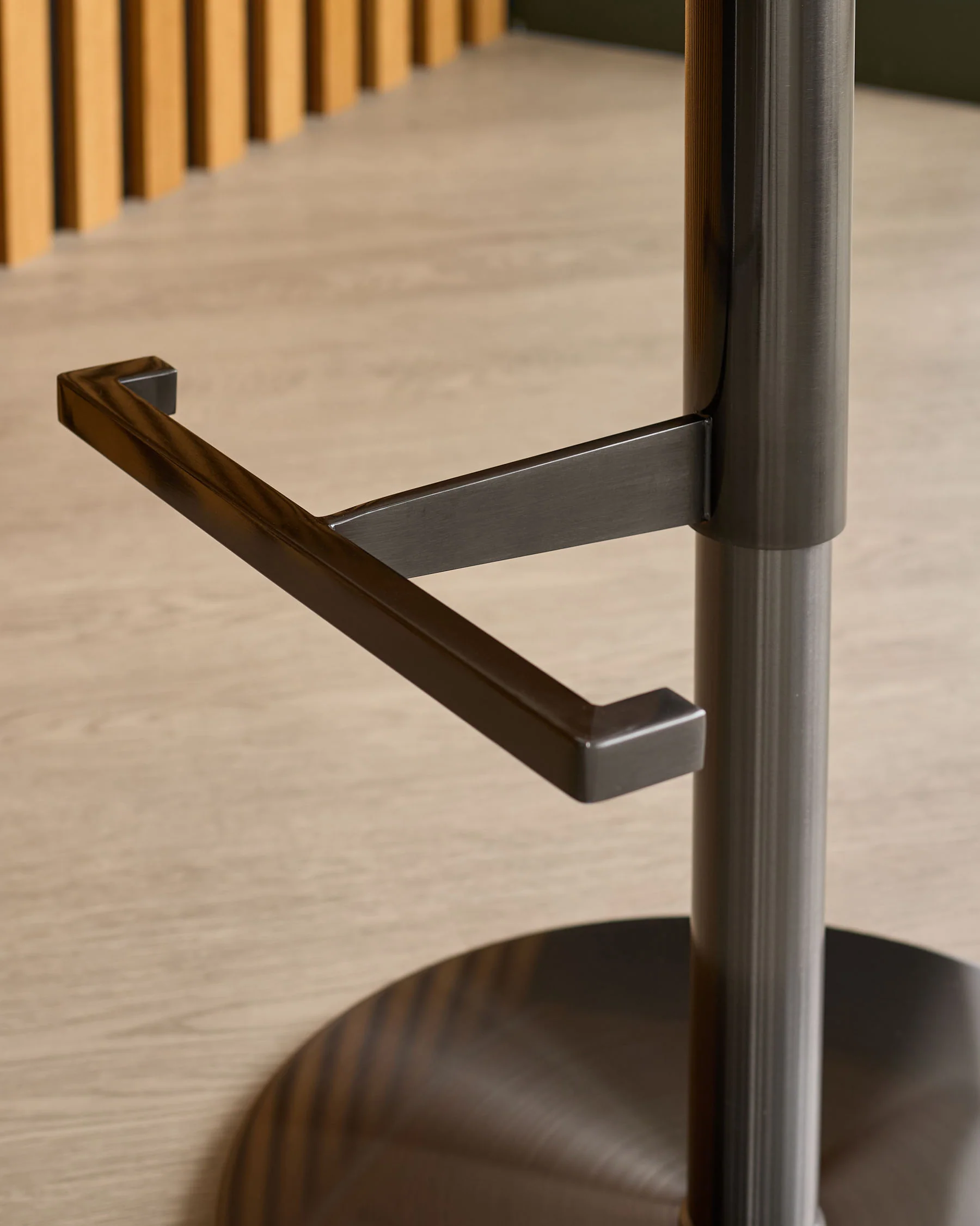Elodie olive green velvet and black faux leather gas lift bar stool - Image 5