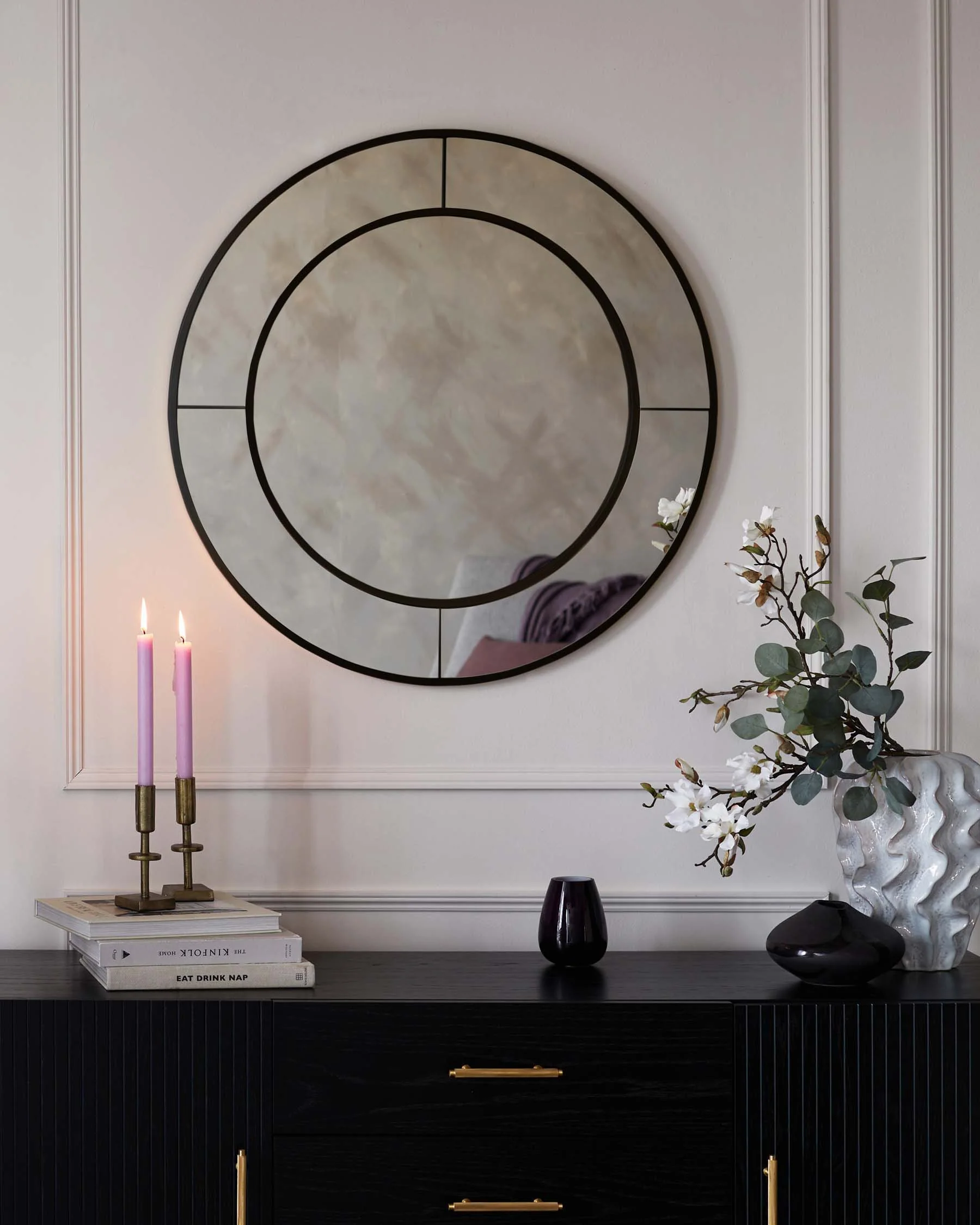 Elton Medium Round Wall Mirror Black - Image 2