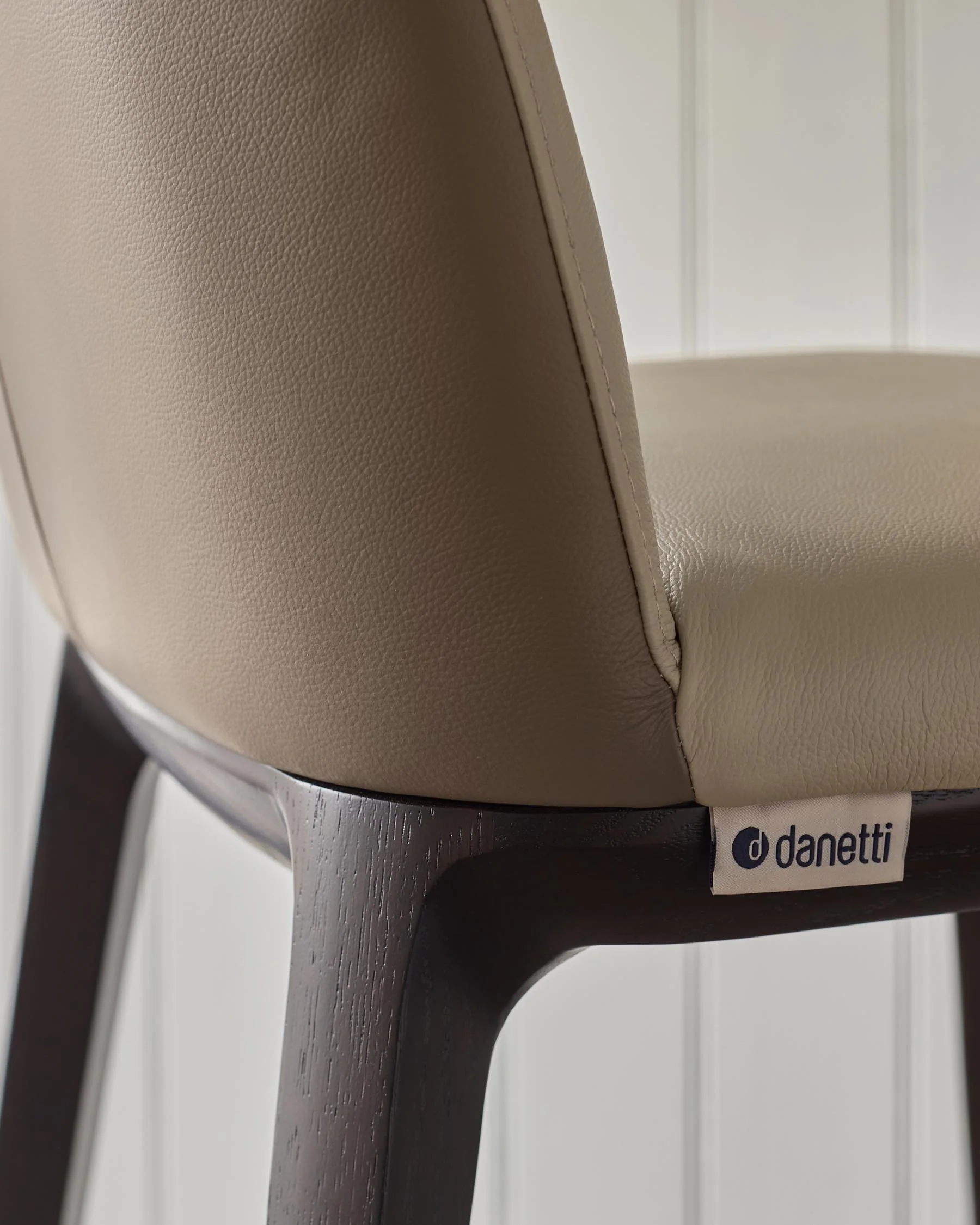 Emerson natural and mocha leather bar stool - Image 4