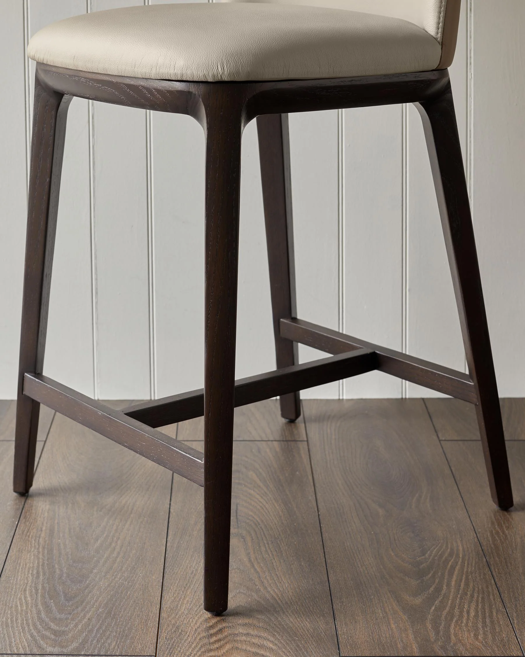 Emerson natural and mocha leather bar stool - Image 7
